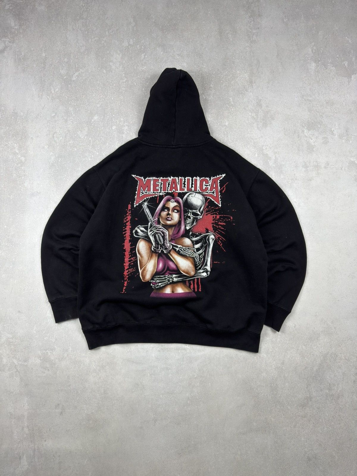 Metallica Vintage 00s Metallica Black Hoodie Skull & Girl Rock Heavy Size US XL / EU 56 / 4 - 1 Thumbnail