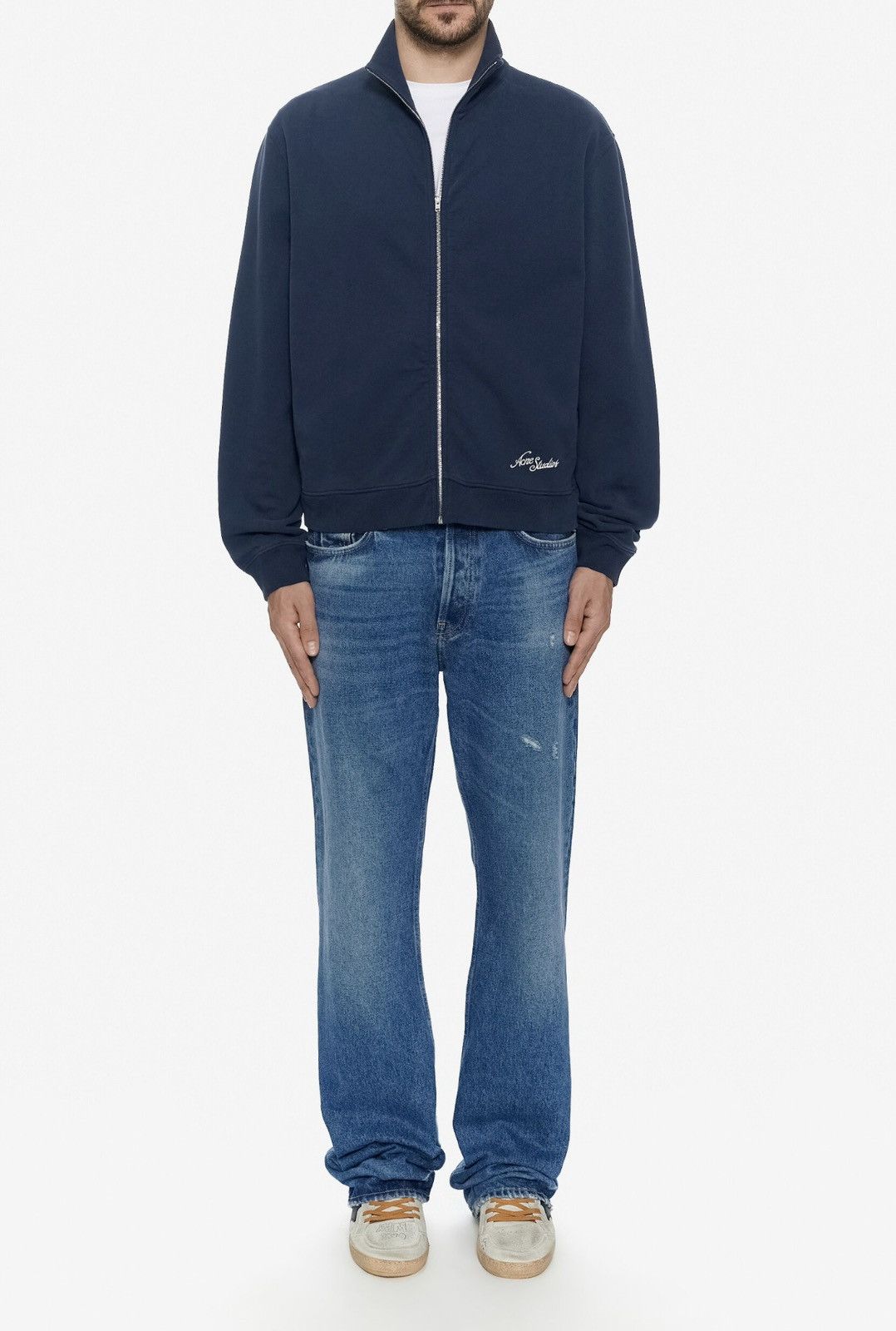 Acne Studios Acne Studios Logo Zip Up Deep Blue Catdigan Size US S / EU 44-46 / 1 - 4 Thumbnail