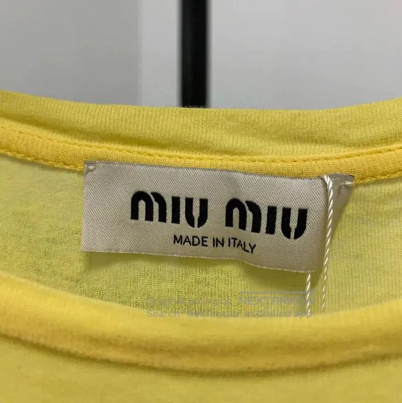 Miu Miu Miu Miu Yellow Cotton T-Shirt Size S . Size XS / US 0-2 / IT 36-38 - 4 Thumbnail