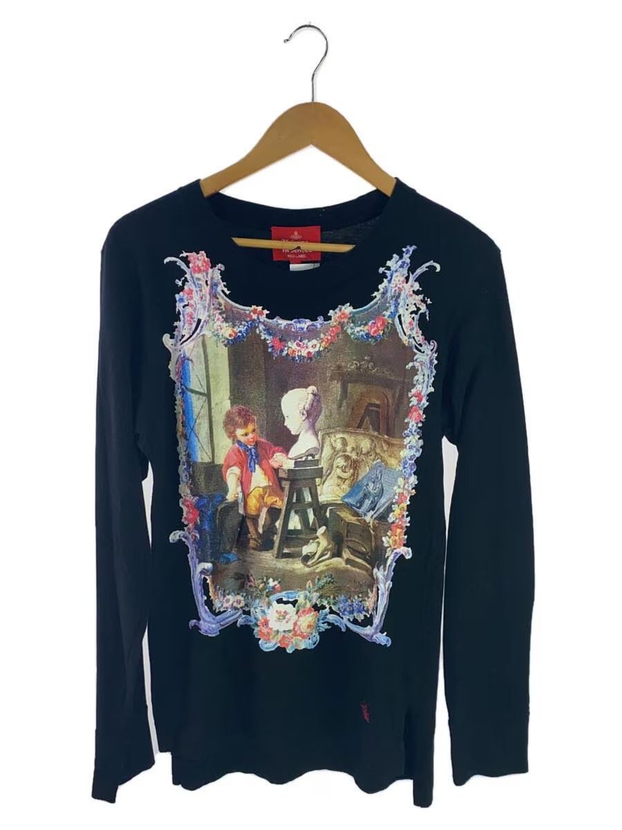 image of Vivienne Westwood Art Painting Orb Long Sleeve Tee in Black, Men's (Size Small)