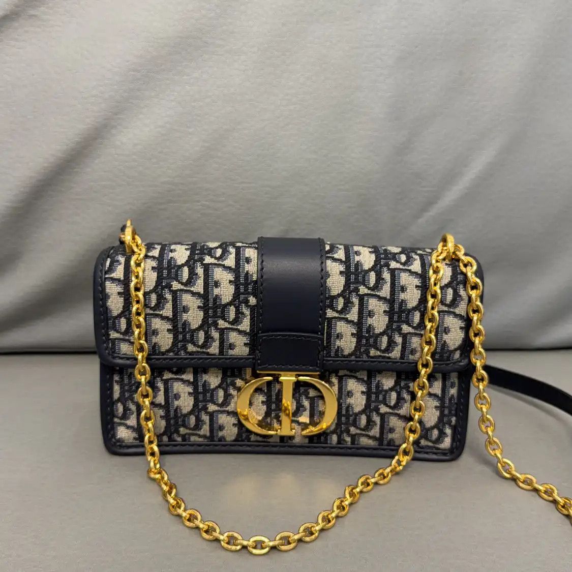 Dior DIOR 30 Montaigne East-West blue canvas monogram jacquard Montaigne bag shoulder Size ONE SIZE - 1 Thumbnail