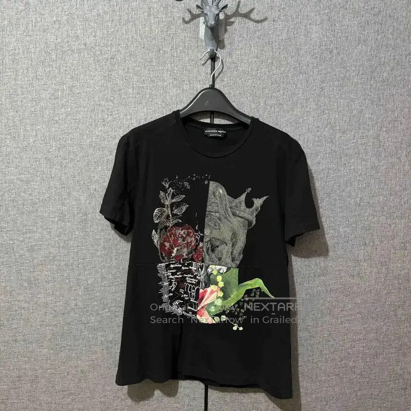 Alexander McQueen Alexander McQueen Black Cotton Logo Embroidered Tee . Size US XS / EU 42 / 0 - 1 Thumbnail