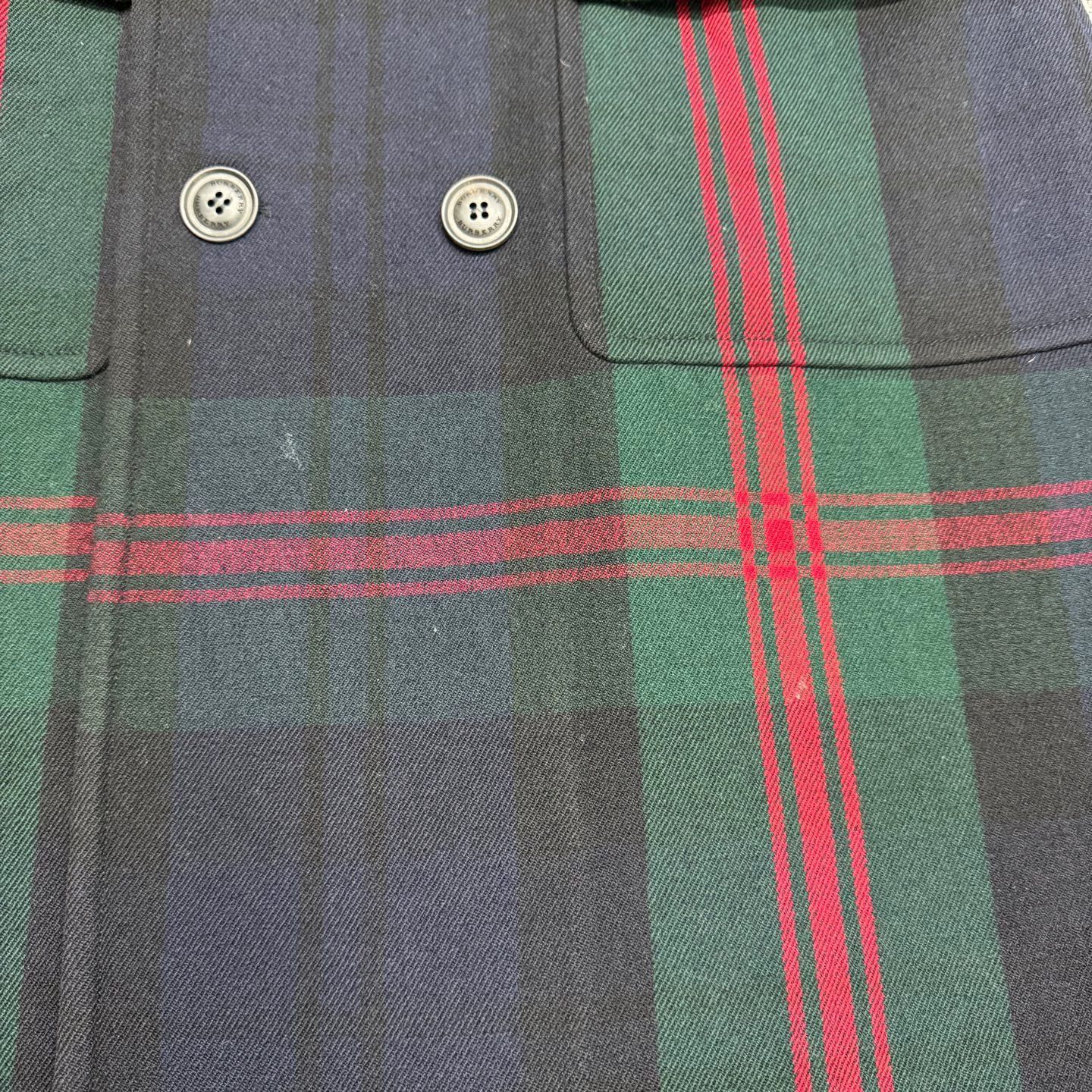 Burberry Burberry Red/Green Check Wool Coat Size 48 Size US M / EU 48-50 / 2 - 2 Thumbnail