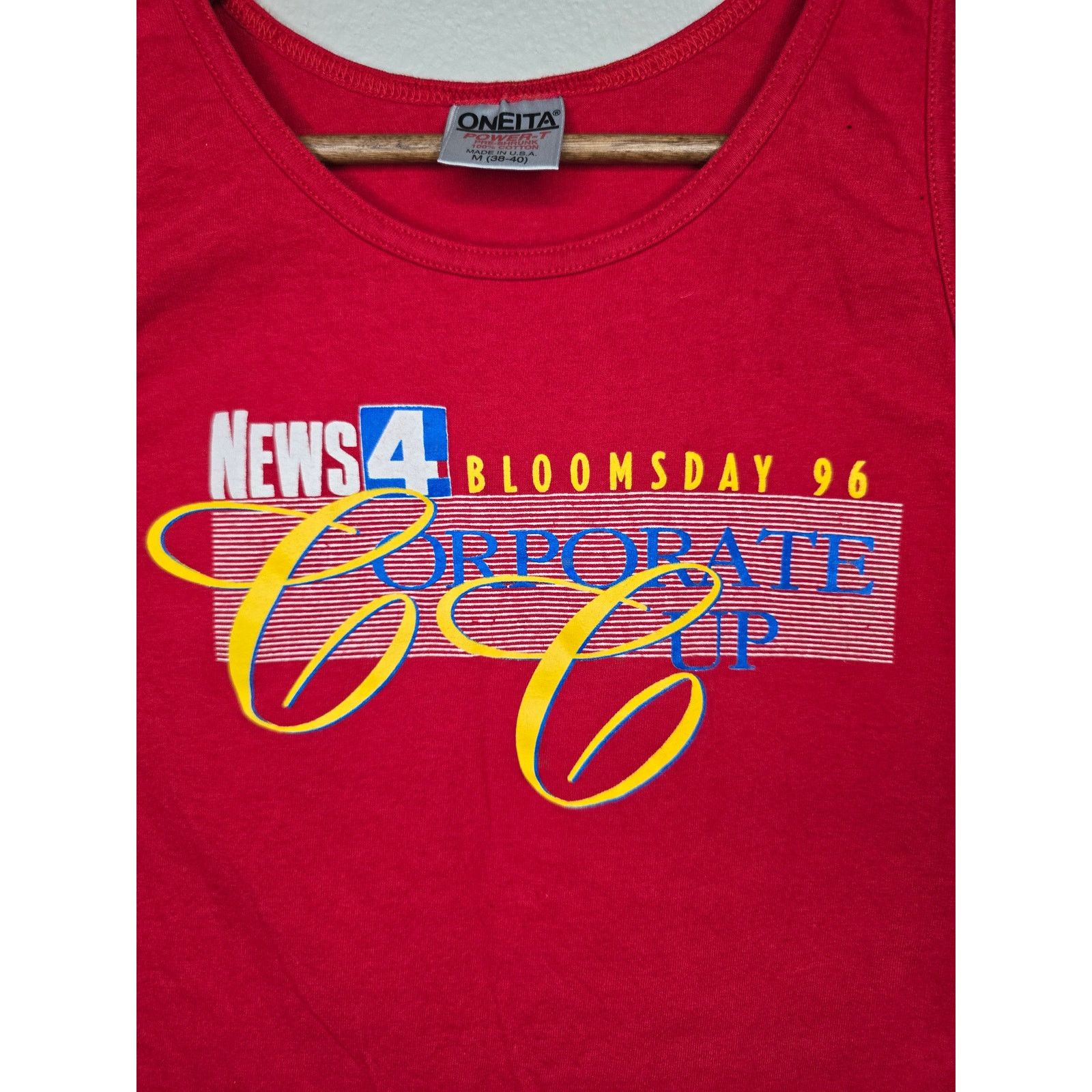 Vintage Vintage Corporate Cup Tank Top News 4 Bloomsday Red Tee 90s Size US M / EU 48-50 / 2 - 2 Thumbnail