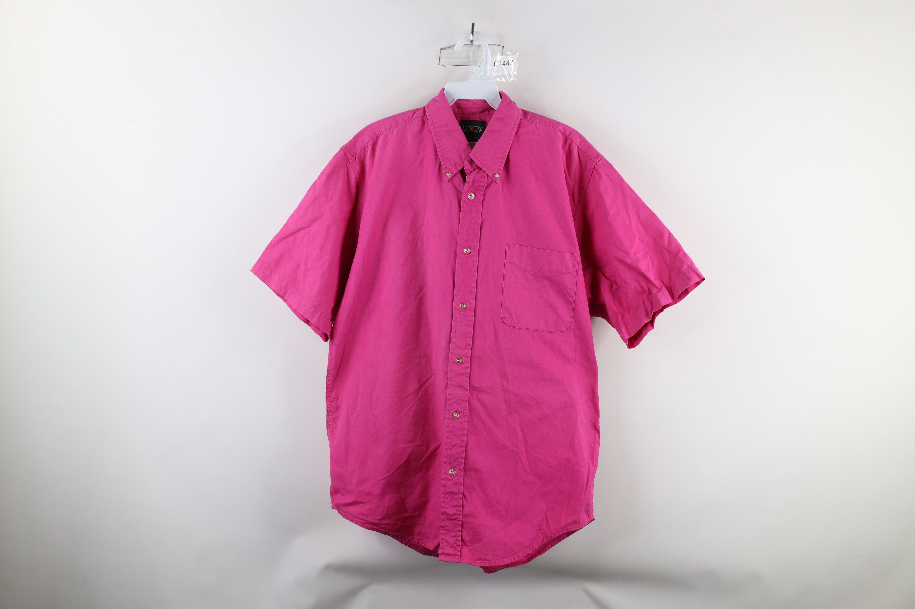 J.Crew × Vintage Vintage 90s J Crew Short Sleeve Button Down Shirt Pink Size US M / EU 48-50 / 2 - 1 Thumbnail