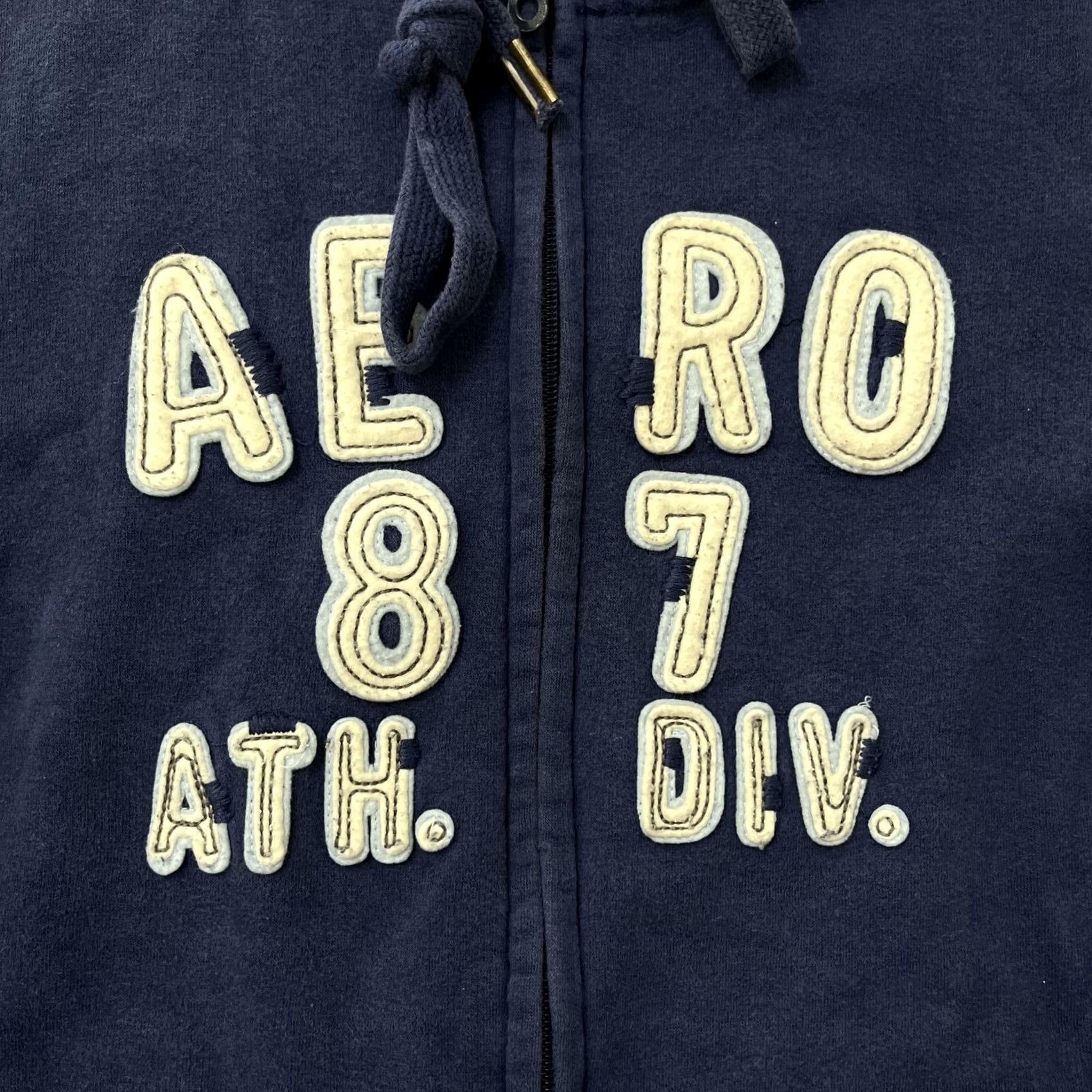 Aeropostale VINTAGE Aeropostale Hoodie Womens M Blue Full Zip 87 ATH DIV Sweatshirt Patch Logo Size M / US 6-8 / IT 42-44 - 2 Thumbnail