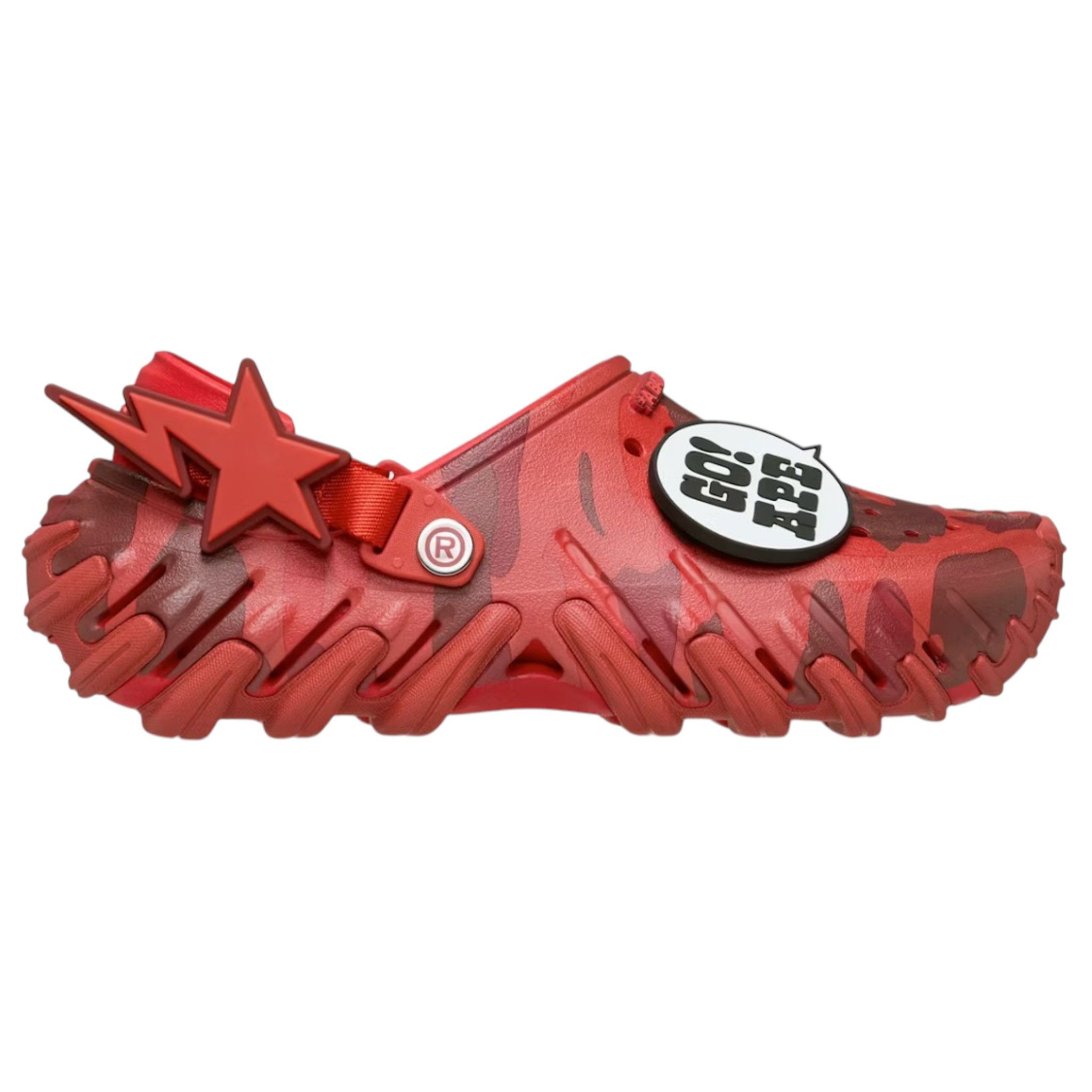 Crocs x Bape Echo RO Clog Flame Red Camo Size US 11 / EU 44 - 1 Thumbnail