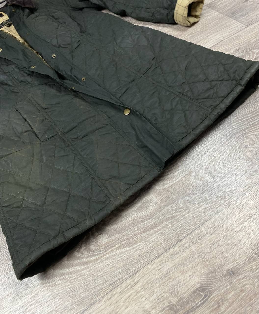 Barbour × Vintage Barbour Waxed Quilted Coat Jacket Equestrian Belsay Olive XL Size XXL / US 16-18 / IT 52-54 - 9 Thumbnail