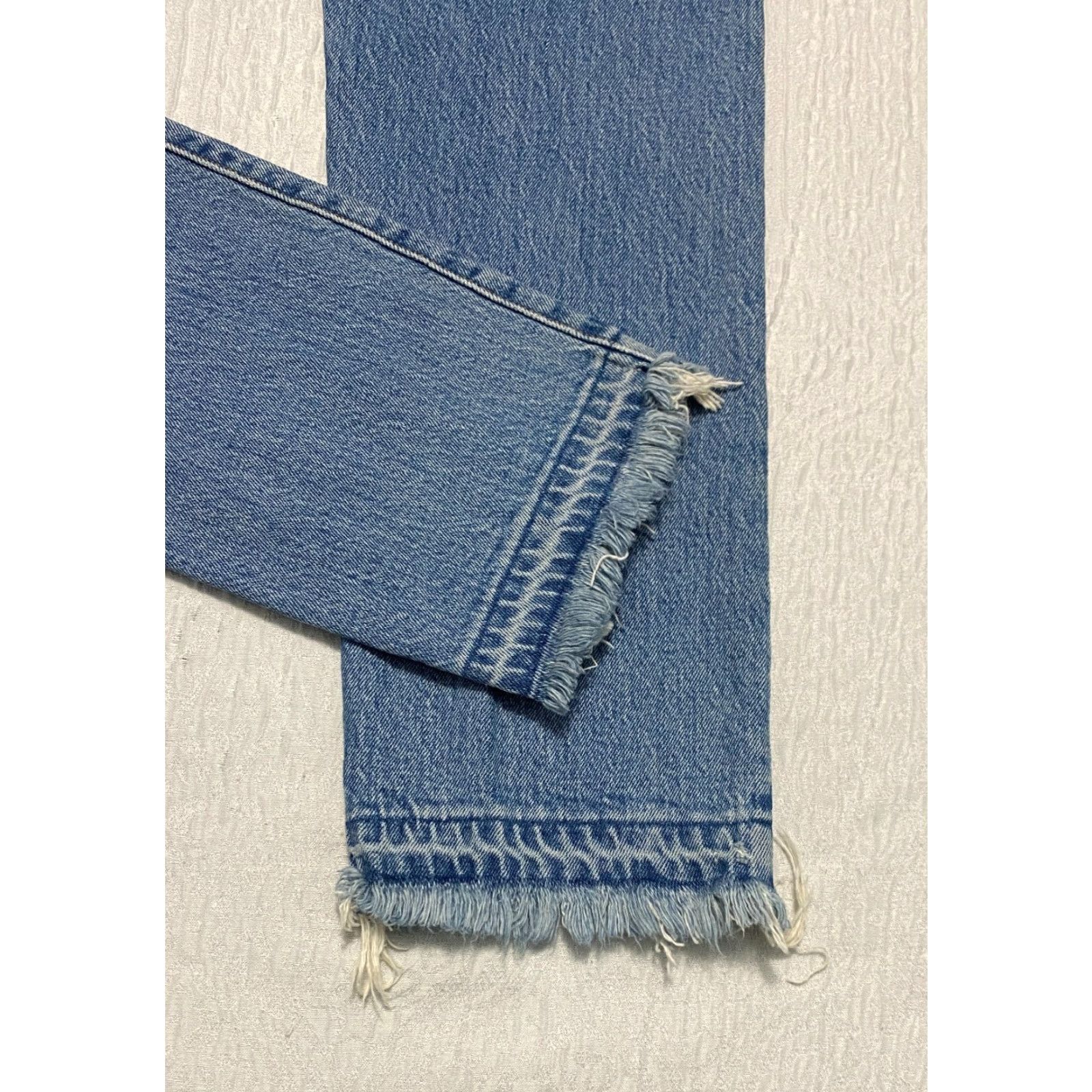 Levi's Levi's 501 Premium Skinny Jeans Womens 31×28 High Rise Button Fly Distressed Blue Size 24" / US 00 / IT 34 - 3 Thumbnail