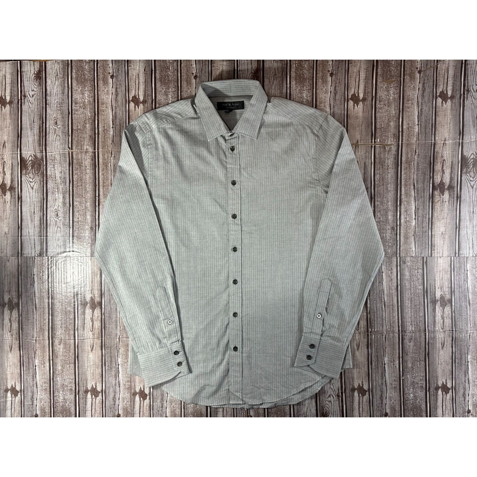 Rag & Bone RAG & BONE Charles striped dress shirt size 16 color chambra Size US M / EU 48-50 / 2 - 1 Thumbnail