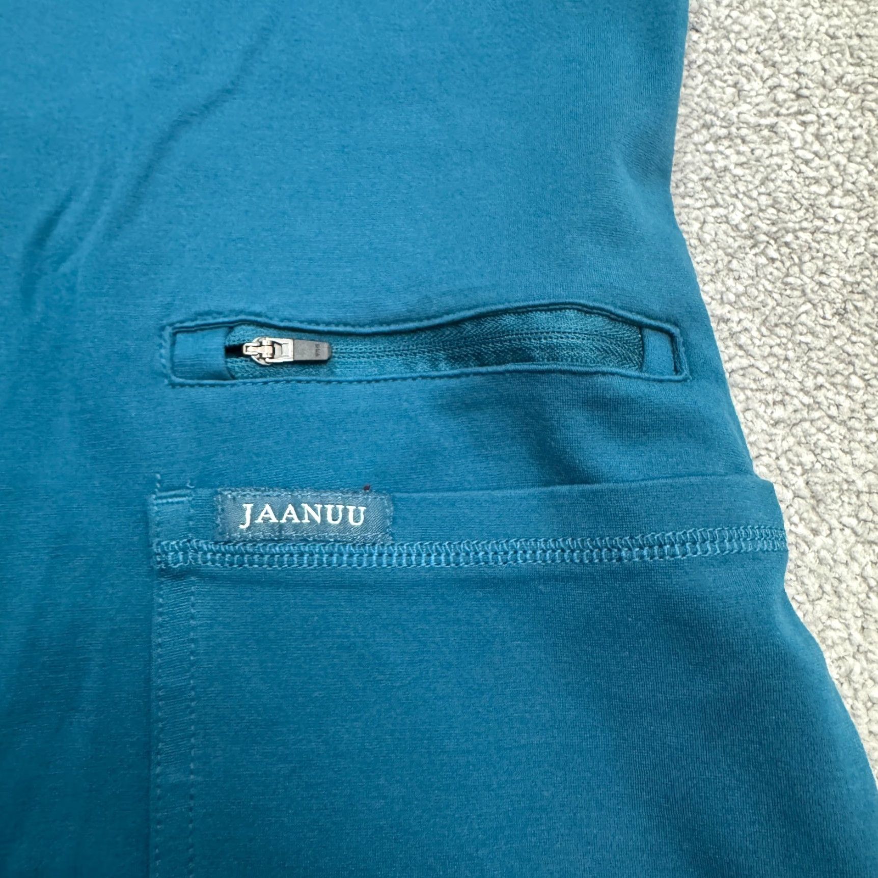 Altea Jaanuu Scrub Top Womens XL Teal Blue Gold Zip V-Neck Medical Uniform Workwear Size XL / US 12-14 / IT 48-50 - 5 Thumbnail