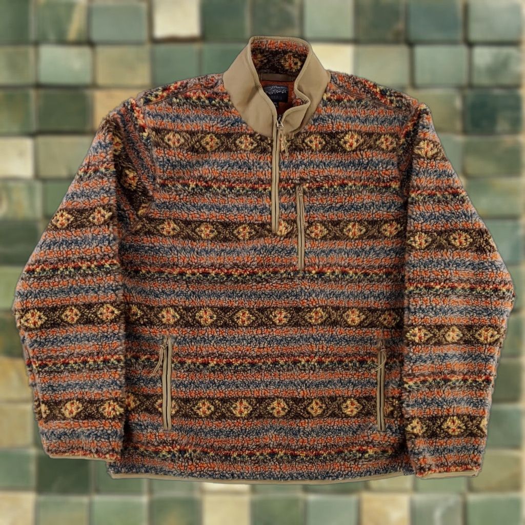 J.Crew J.CREW Nordic All Weather Designs Deep Pile Fleece 1/4 Zip Aztec Mens XXL Pullover Multicolor Aztec 1/4 Zip Men 2XL Size US XXL / EU 58 / 5 - 1 Thumbnail