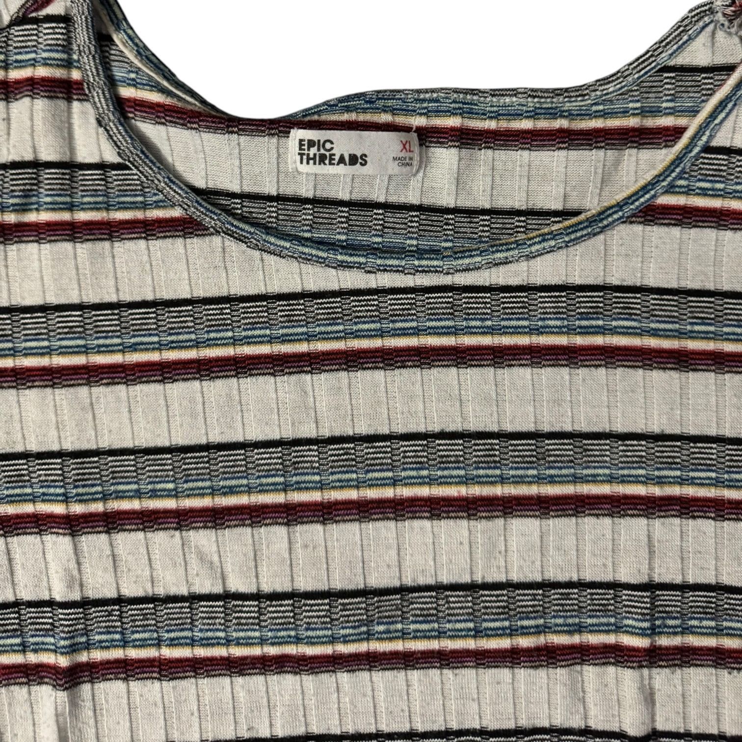 Epic Threads Epic Threads Juniors Red Blue Black Shirt Shoulder Cutout XL Size XL / US 12-14 / IT 48-50 - 2 Thumbnail