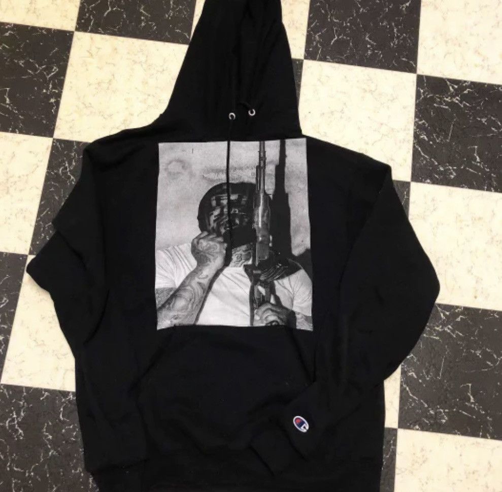 image of Gxfr Champion Westside Gunn Supreme Blientele Black Hoodie, Men's (Size XL)