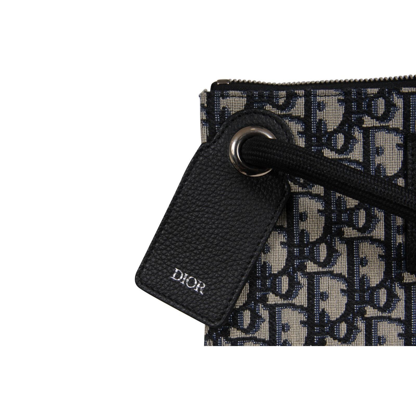 Dior Dior Oblique Logo Wrist Pouch Travel Folder File Black Blue Size ONE SIZE - 3 Thumbnail