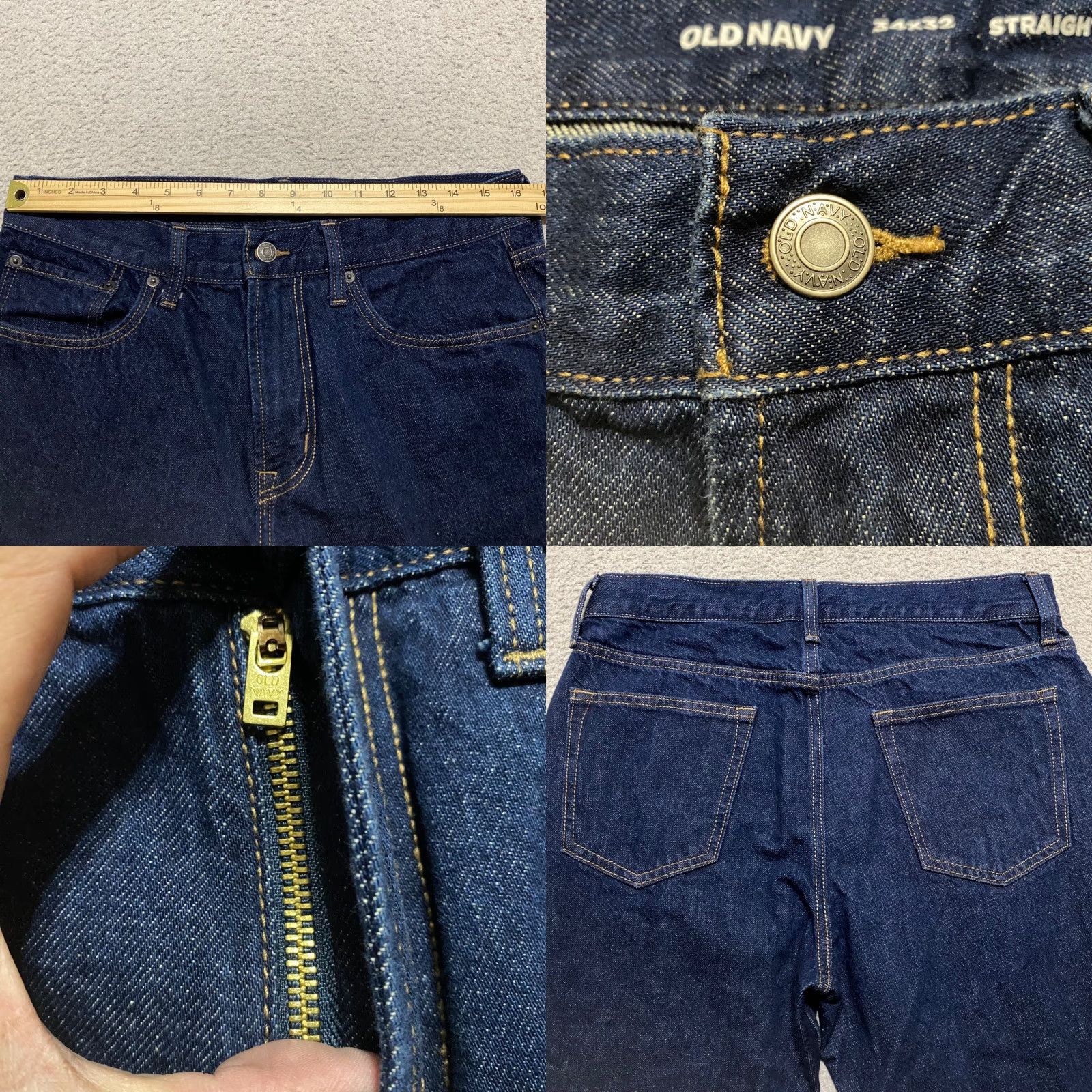 Old Navy Old Navy Jeans Blue Denim Dark Wash Mid Rise Straight Leg 34x30 5-Pocket Regular Waist Mens XS? Size US 34 / EU 50 - 8 Thumbnail