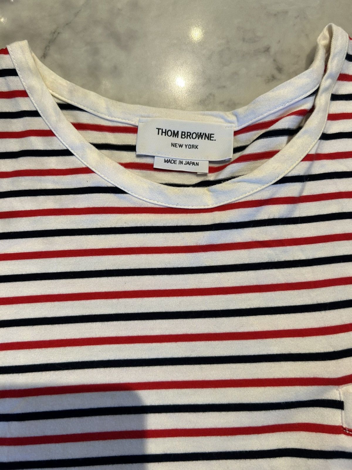 Thom Browne Thom Browne Japanese cotton striped t shirt Size US XL / EU 56 / 4 - 1 Thumbnail