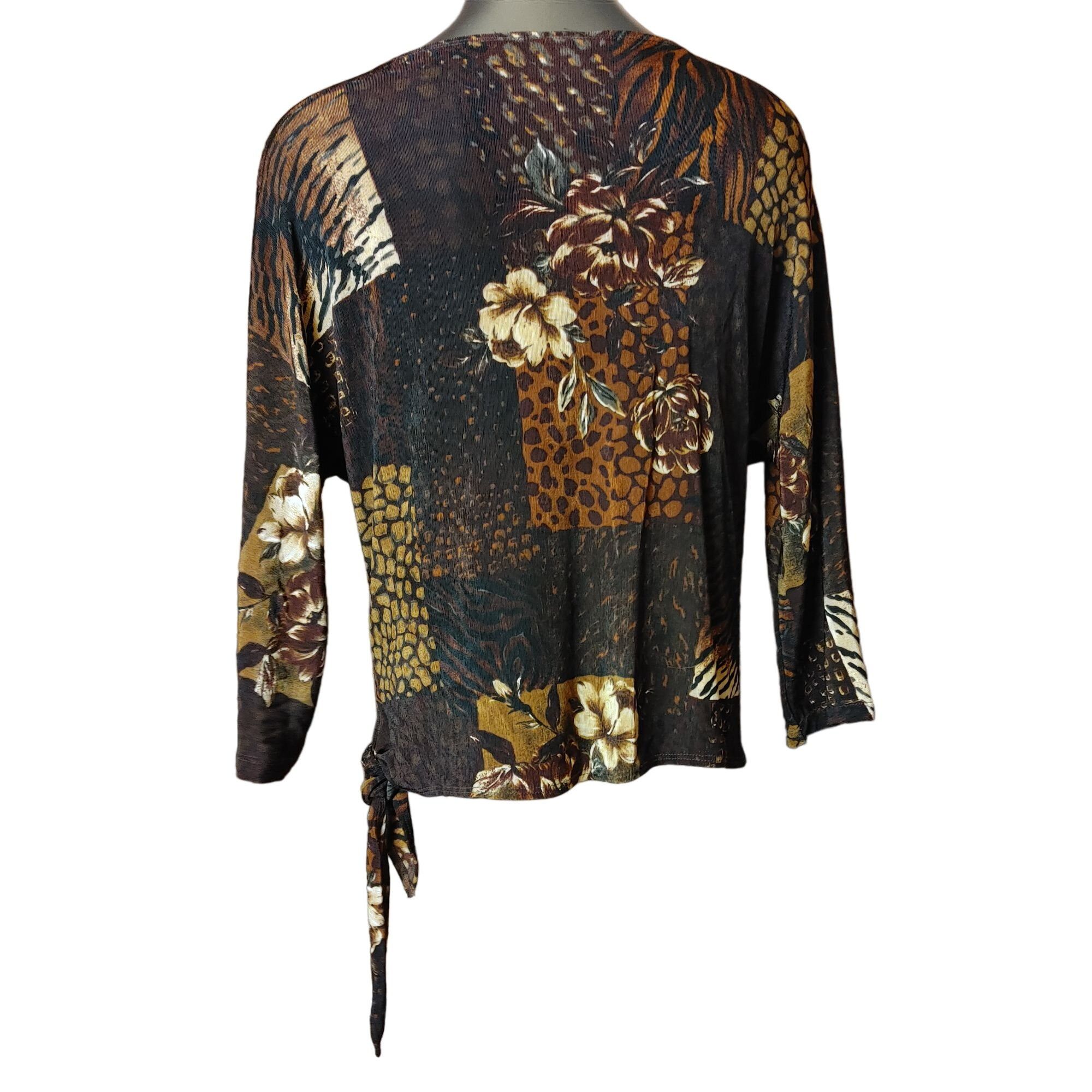 Other MIRASOL Womens L Brown Multi Animal Print Floral Side Tie Lo Size L / US 10 / IT 46 - 2 Thumbnail