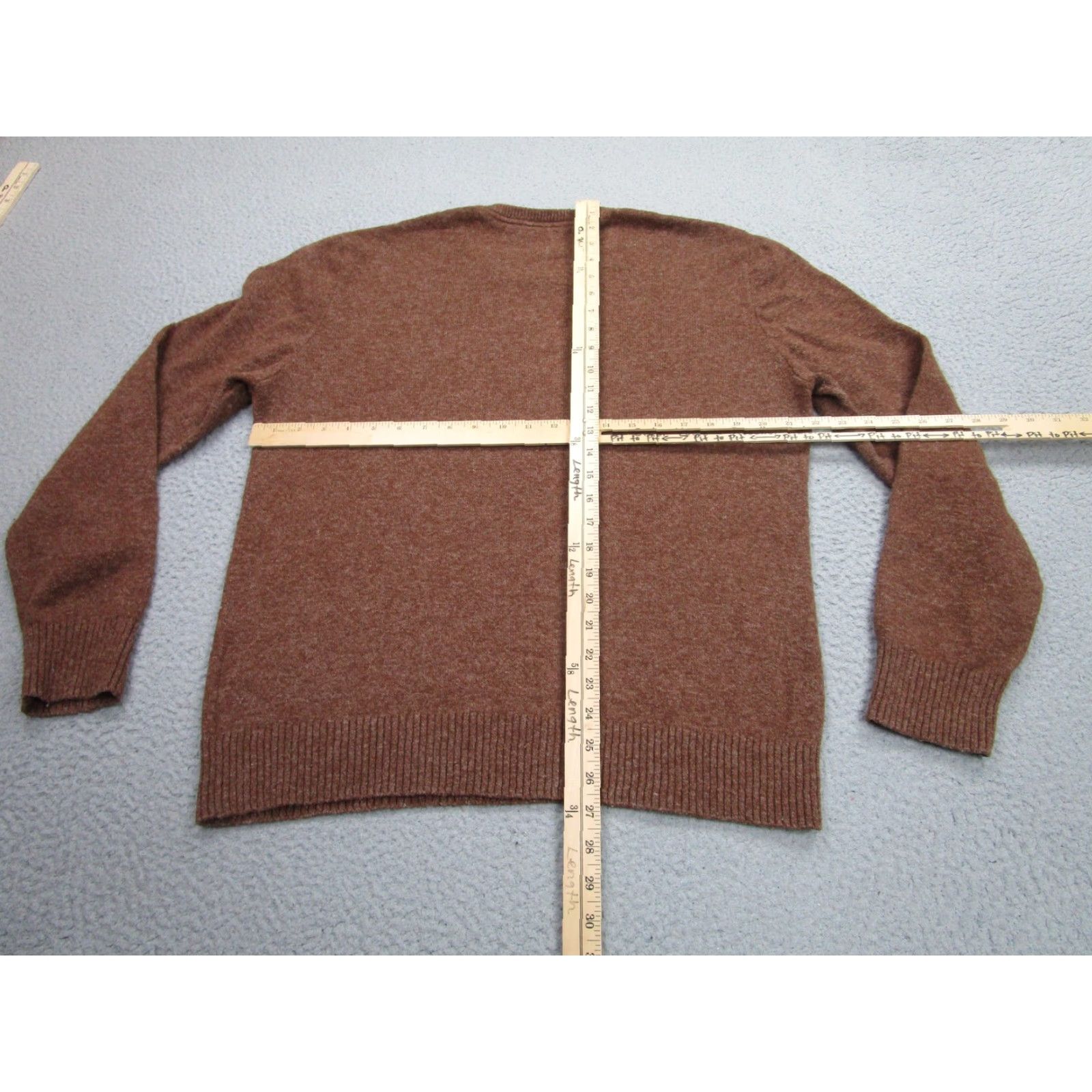 Gap Gap Mens Large Brown Merino Wool Blend Crewneck Knit Pullover Sweater Size US L / EU 52-54 / 3 - 6 Thumbnail