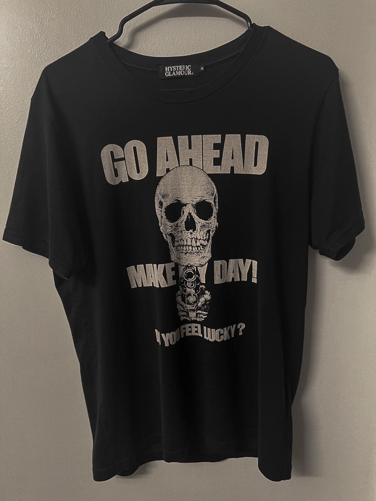 image of Hysteric Glamour “Go Ahead Make My Day” Shirt in Black, Men's (Size Medium)