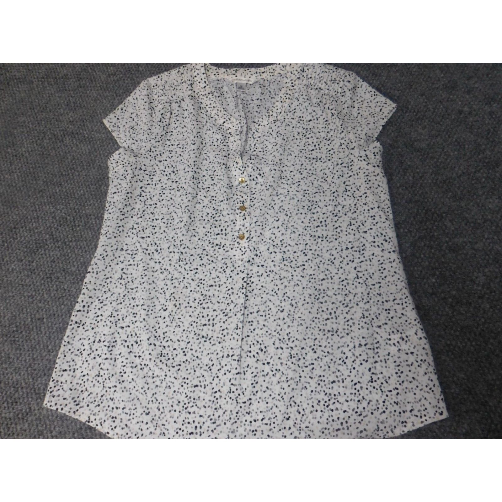 Croft & Barrow Croft & Barrow Blouse Womens M White Stretch Casual Crew Neck Sleeveless Polyester Rayon Floral Classic Basic Regular Size M / US 6-8 / IT 42-44 - 2 Thumbnail