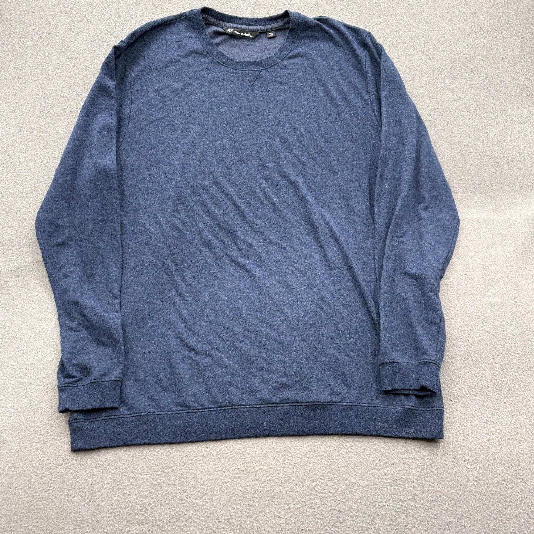 TravisMathew TravisMathew Sweater Mens 3XL Blue Crewneck Pullover Pima Cotton Blend Knit Size US XXL / EU 58 / 5 - 2 Thumbnail