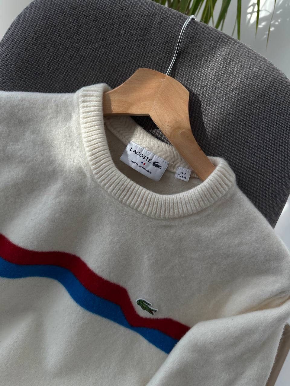 Lacoste × Vintage Vintage Lacoste France White Wool Sweater Size S / US 4 / IT 40 - 9 Thumbnail