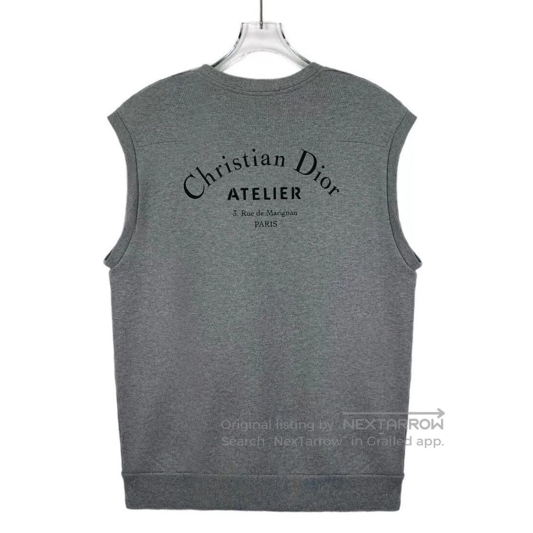 Dior gray sleeveless logo cotton sweatshirt by dior. Size US XL / EU 56 / 4 - 2 Thumbnail