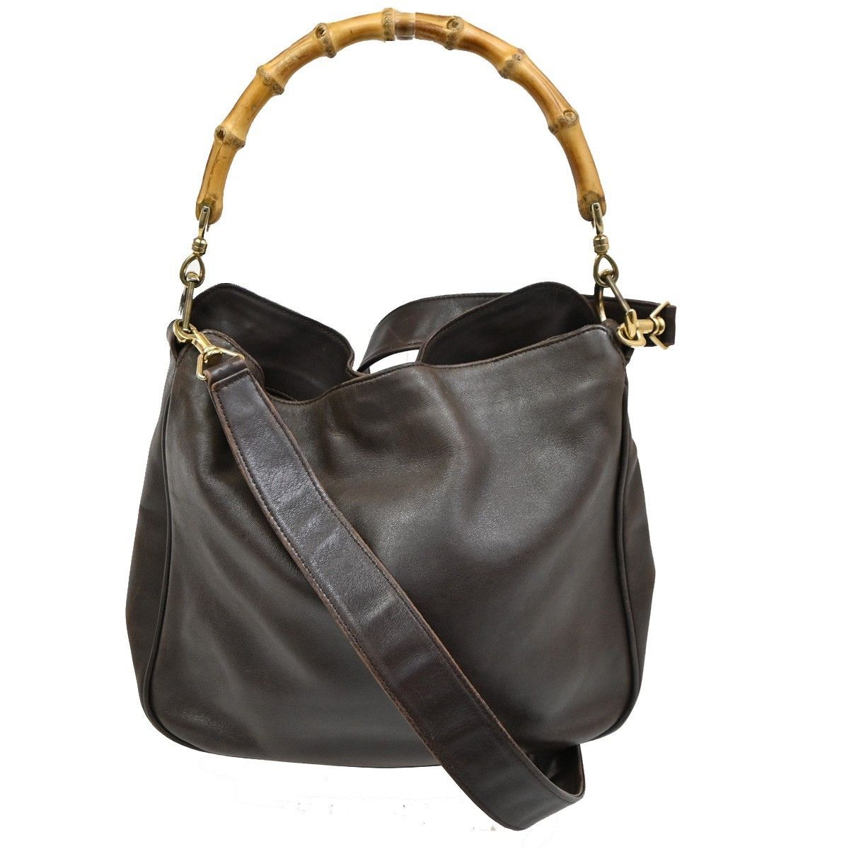 Gucci Gucci Vintage Bamboo Shoulder Bag Leather Size ONE SIZE - 1 Thumbnail