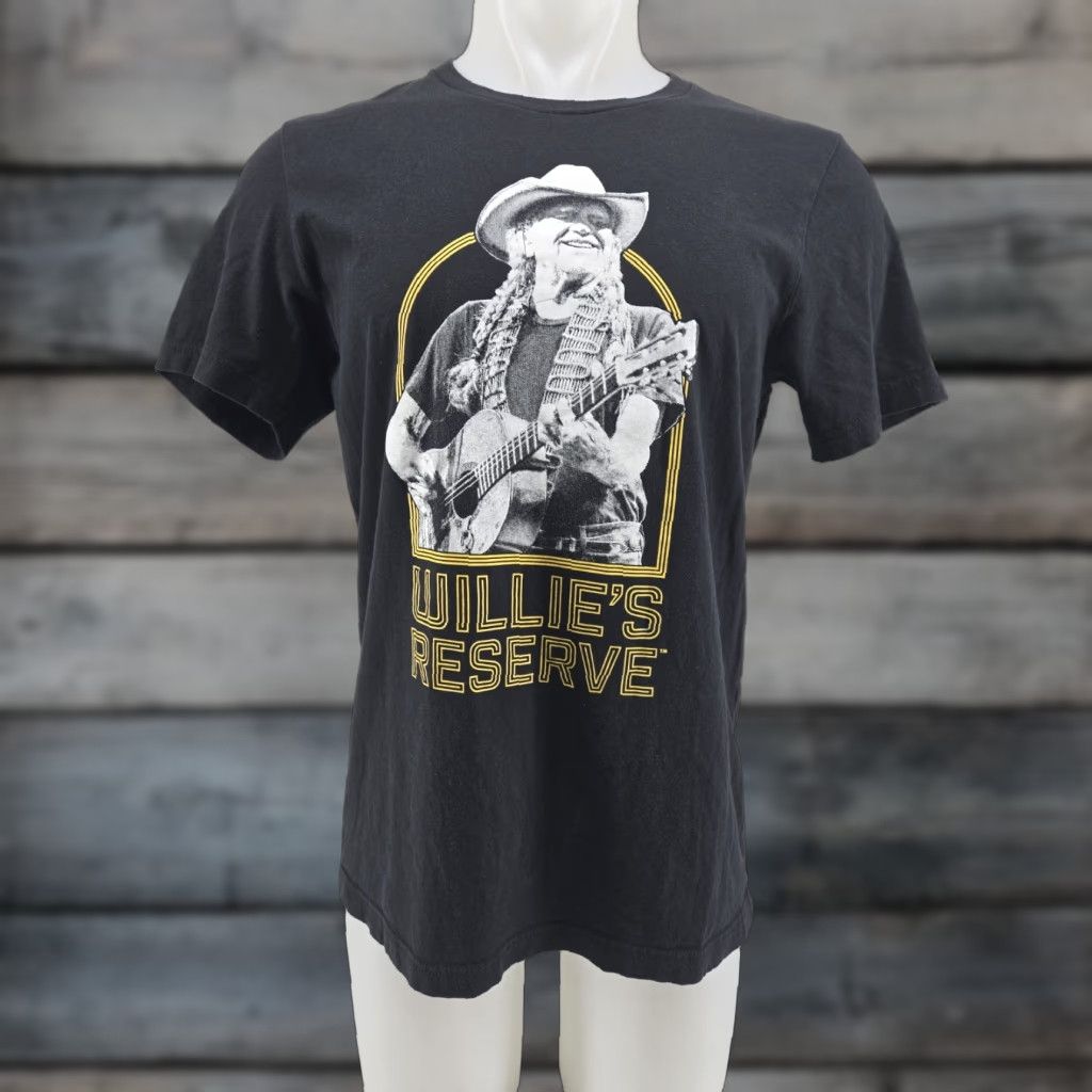 Vintage Willie's Reserve Black T-Shirt Men's LARGE Slim Willie Nelson Shirt Size US L / EU 52-54 / 3 - 1 Thumbnail