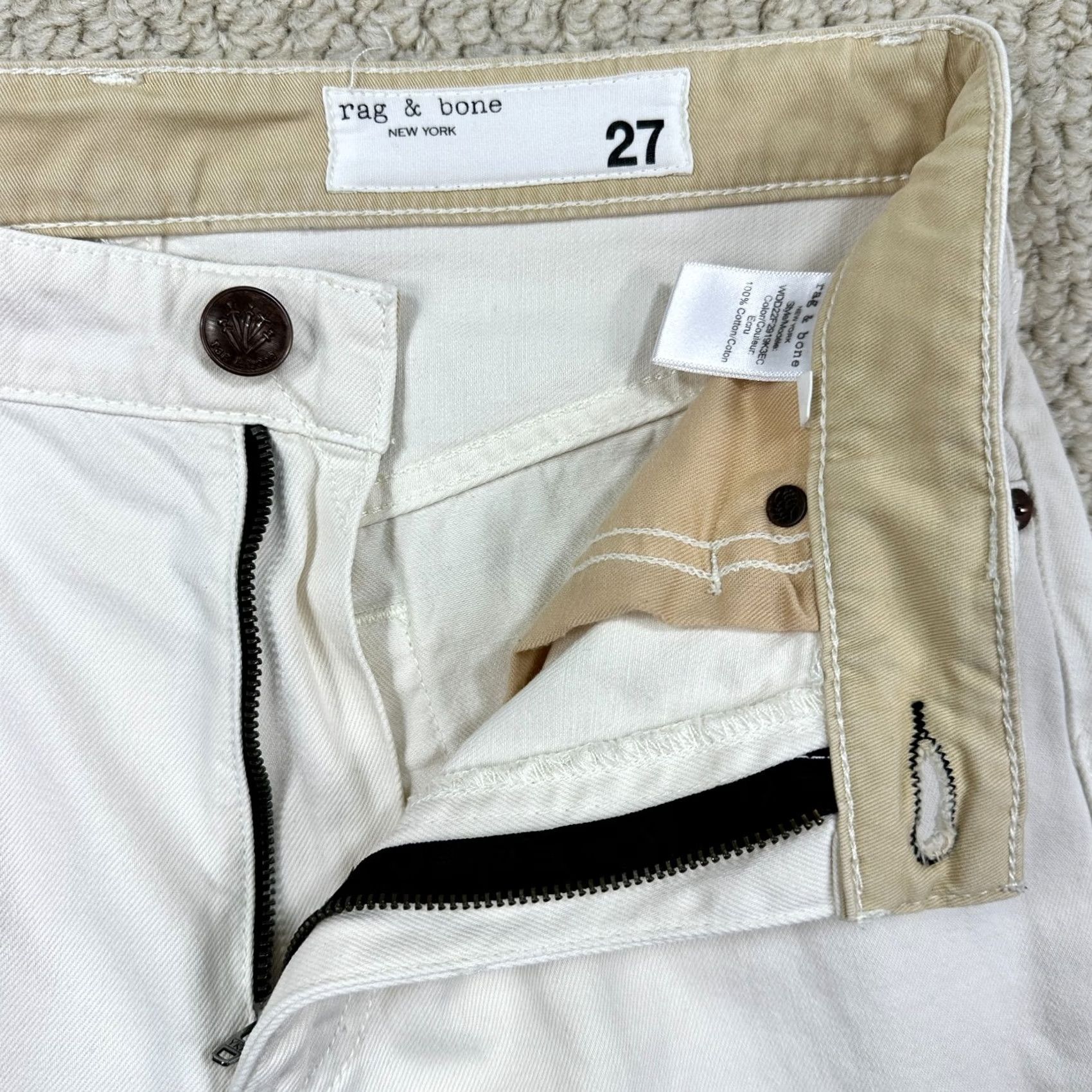 Rag & Bone Rag & Bone Sofie High Rise Ultra Wide Leg Jeans Ecru Womens 28x31 27 Size 27" / US 4 / IT 40 - 3 Thumbnail