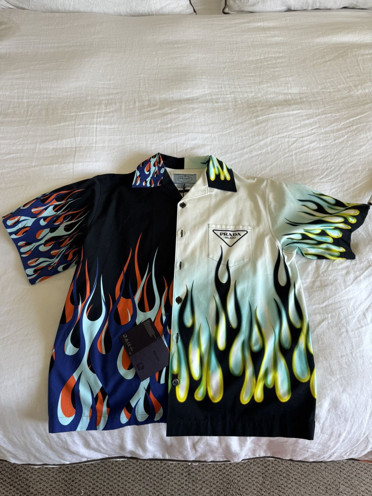 Prada PRADA DOUBLE MATCH FLAME SHORT SLEEVE BUTTON UP SHIRT Size US M / EU 48-50 / 2 - 1 Thumbnail