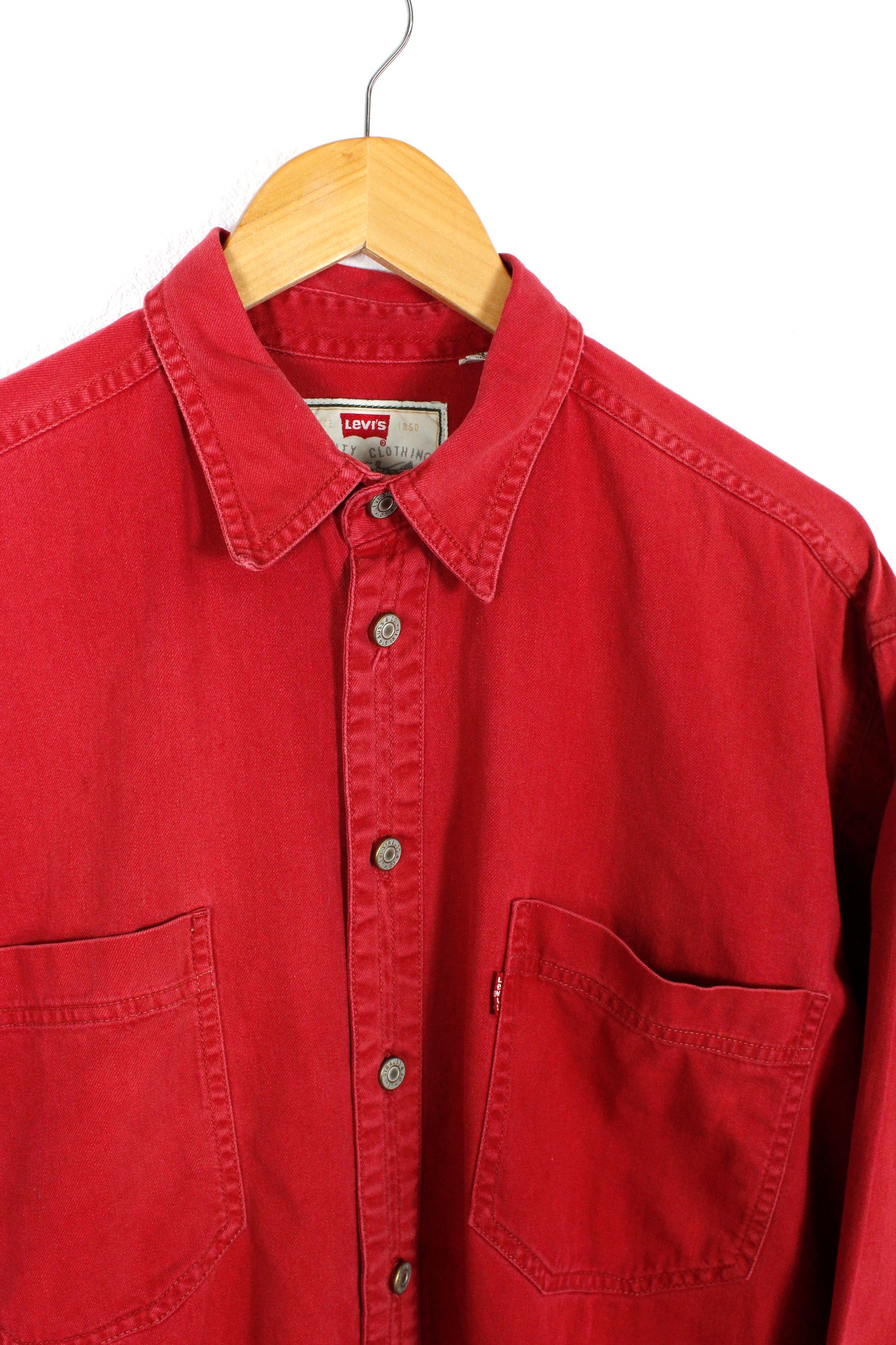 Levi's × Levi's Vintage Clothing × Vintage Levis Vintage Red Work Western Shirt 90s Size US M / EU 48-50 / 2 - 2 Thumbnail