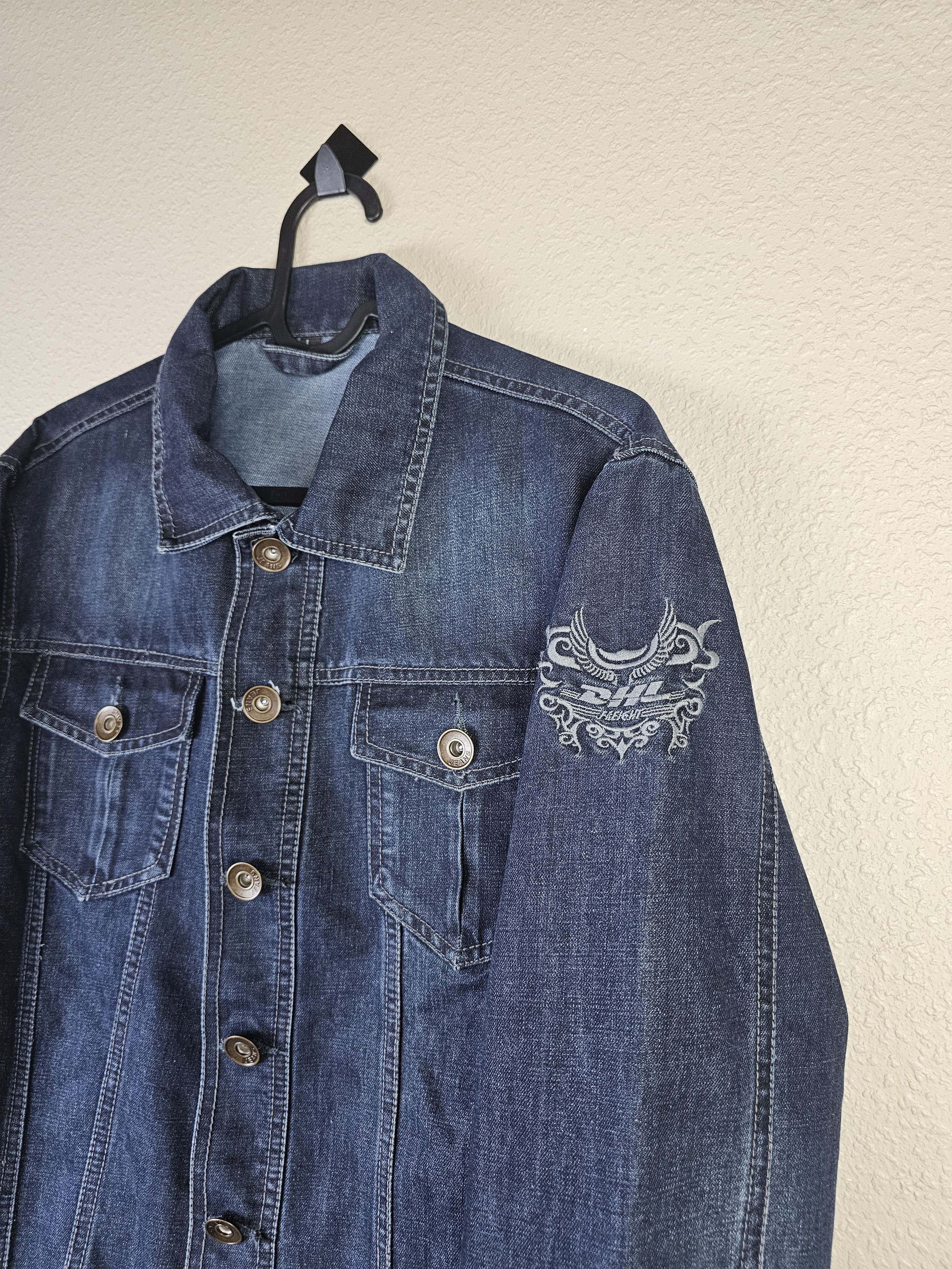 DHL Vintage Y2K DHL Embroidered Denim Jacket (Vetements Style) Size L / US 10 / IT 46 - 5 Thumbnail