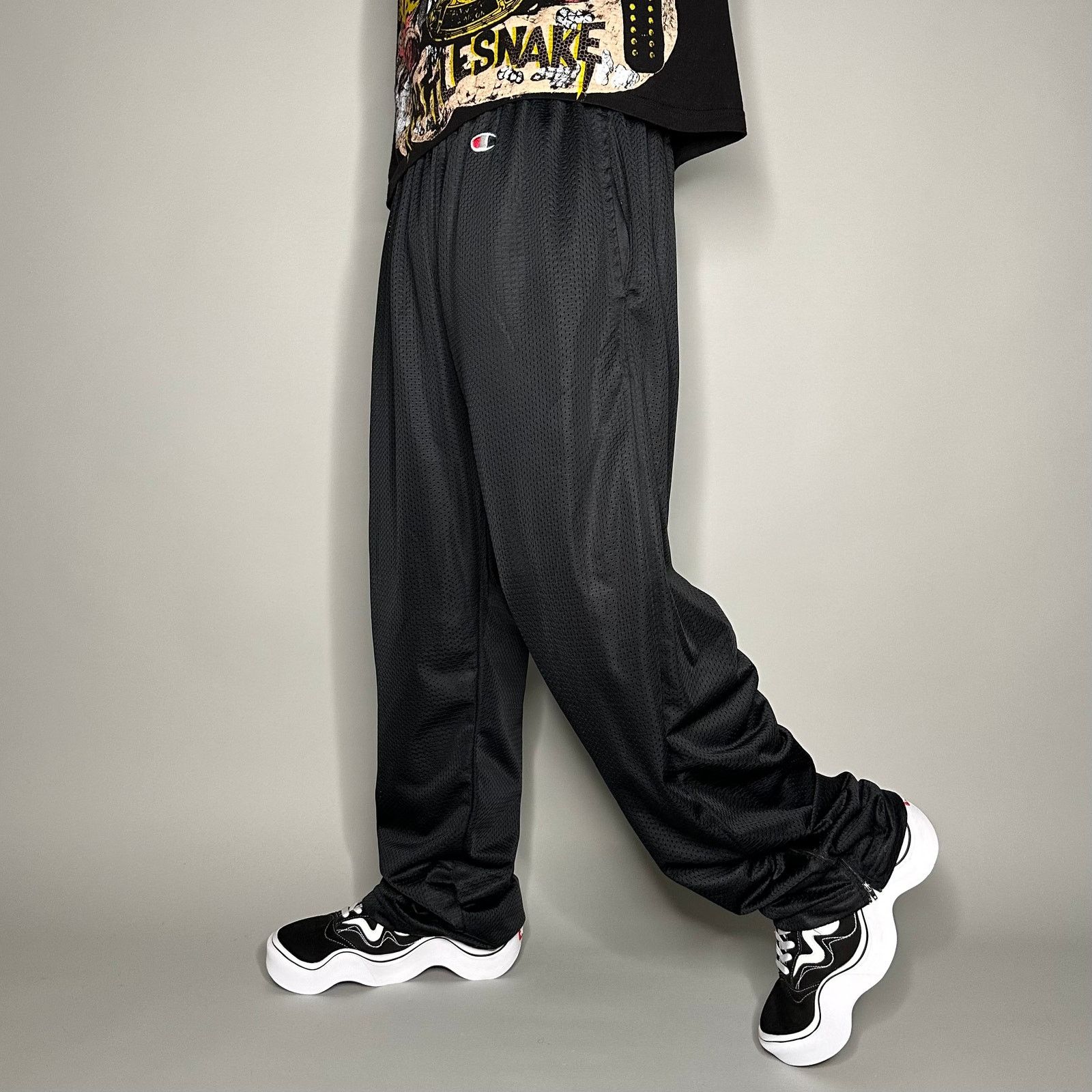 Vintage Y2K Champion Sweatpants Mens 2XL Baggy Fit Jet Black