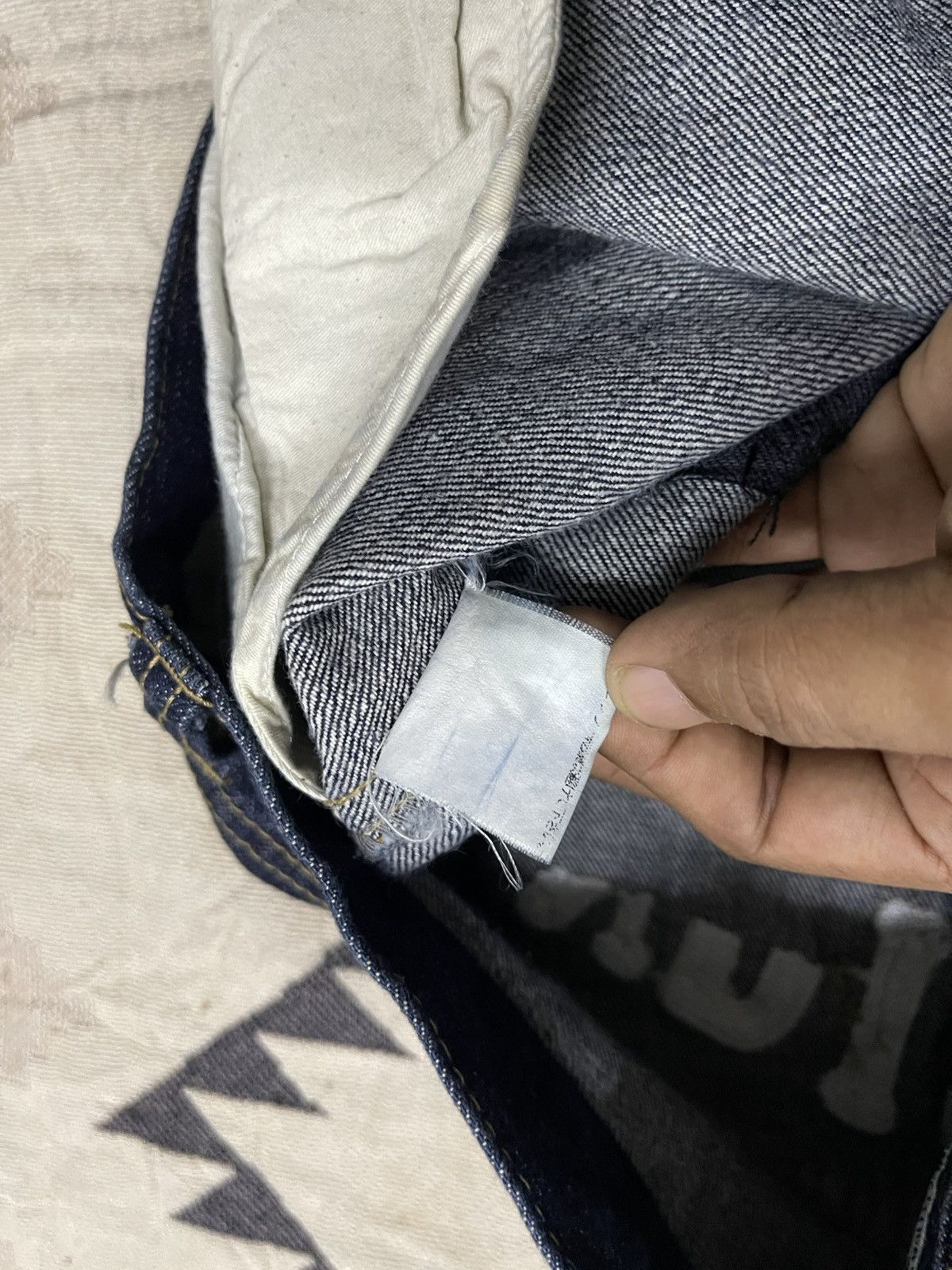 Beauty Beast 00s UNDISPUTED CHAMP GENUINE PRODUCT EMBROIDERED LOGO JEANS Size US 35 - 18 Thumbnail