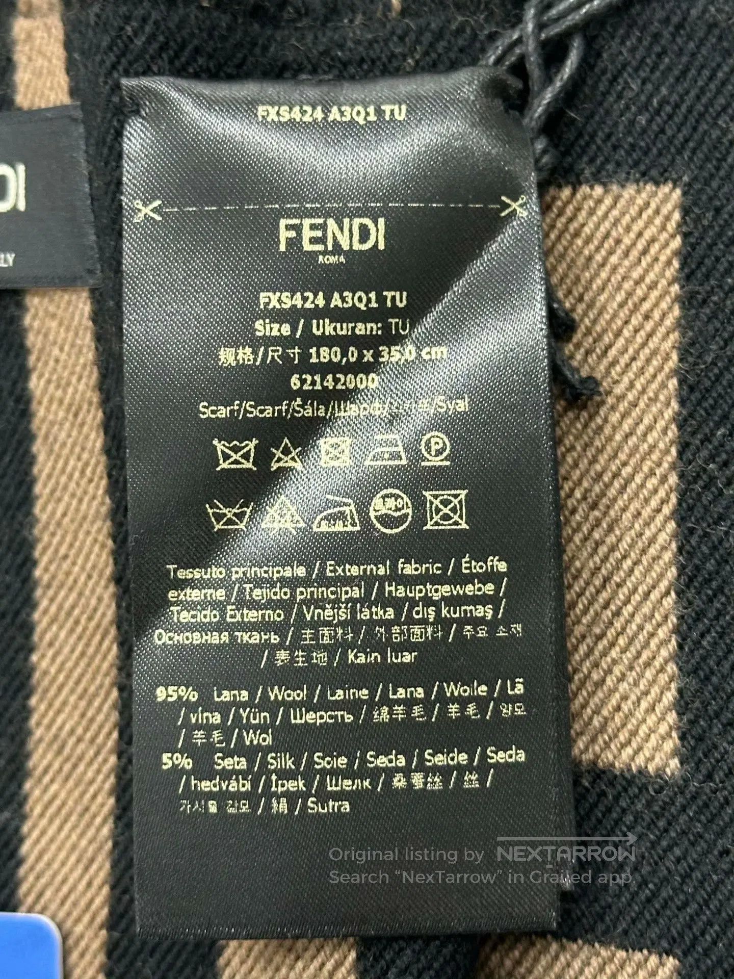 Fendi FENDI Classic Brown Monogrammed Old Logo Scarf| Size ONE SIZE - 5 Thumbnail