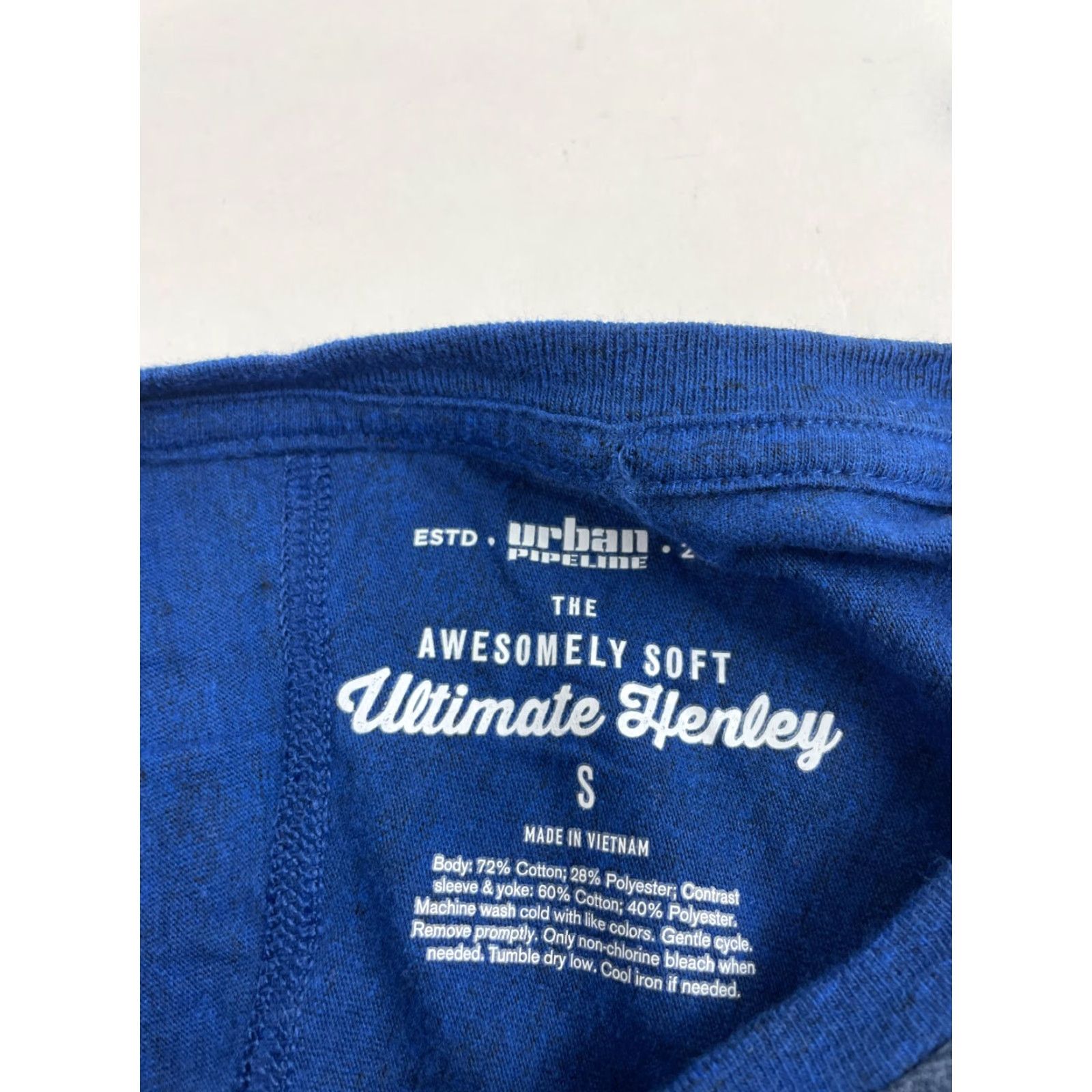 Vintage Urban Pipeline Ultimate Henley Shirt Mens Size S Blue 1/4 Button Up Short Slv T-Shirt Regular Breathable Cotton Polyester Button Heavy? (No extra) Size US S / EU 44-46 / 1 - 6 Thumbnail