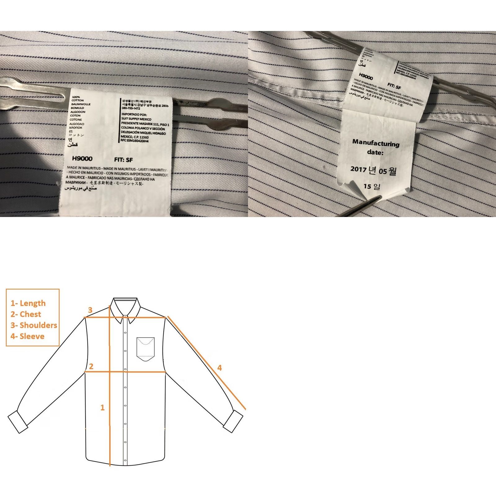 Suitsupply Suitsupply Traveller Shirt 41/16 White Cotton Striped Long Sleeve Button-Up Casual Mens Size US L / EU 52-54 / 3 - 9 Thumbnail