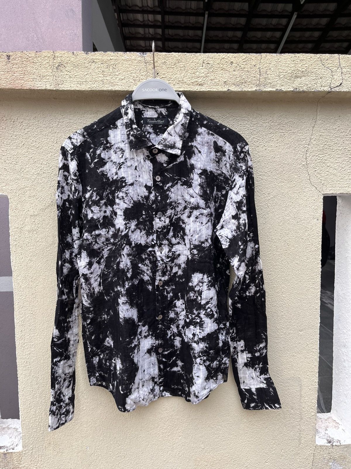 Tornado Mart Black & white tie dye button up Size US M / EU 48-50 / 2 - 1 Thumbnail