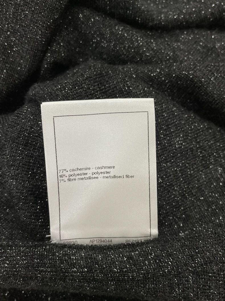 Chanel chanel Black and gray gold glitter V-neck split knitted lo Size XS / US 0-2 / IT 36-38 - 7 Thumbnail