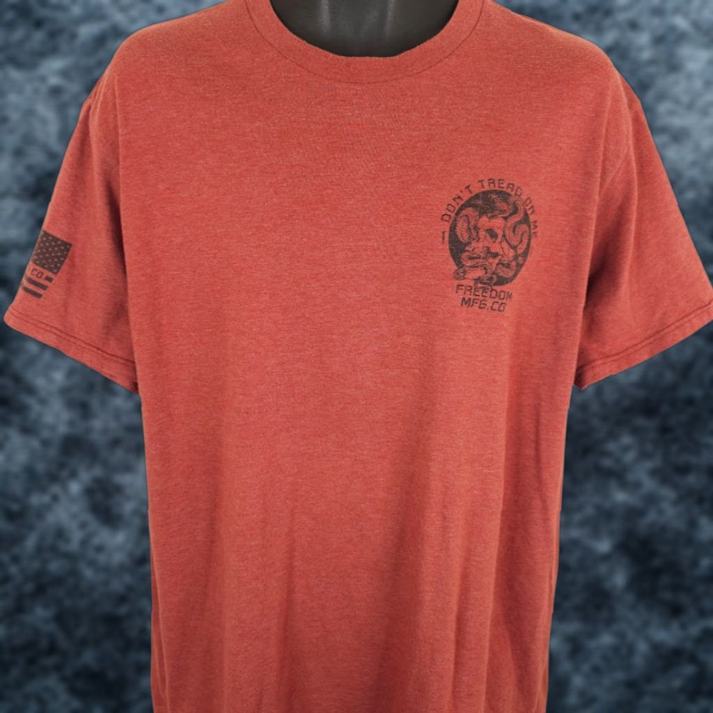 Vintage Howitzer T Shirt Mens XL Orange Dont Tread On Me Skull Snake Freedom MFG Co Size US XL / EU 56 / 4 - 1 Thumbnail