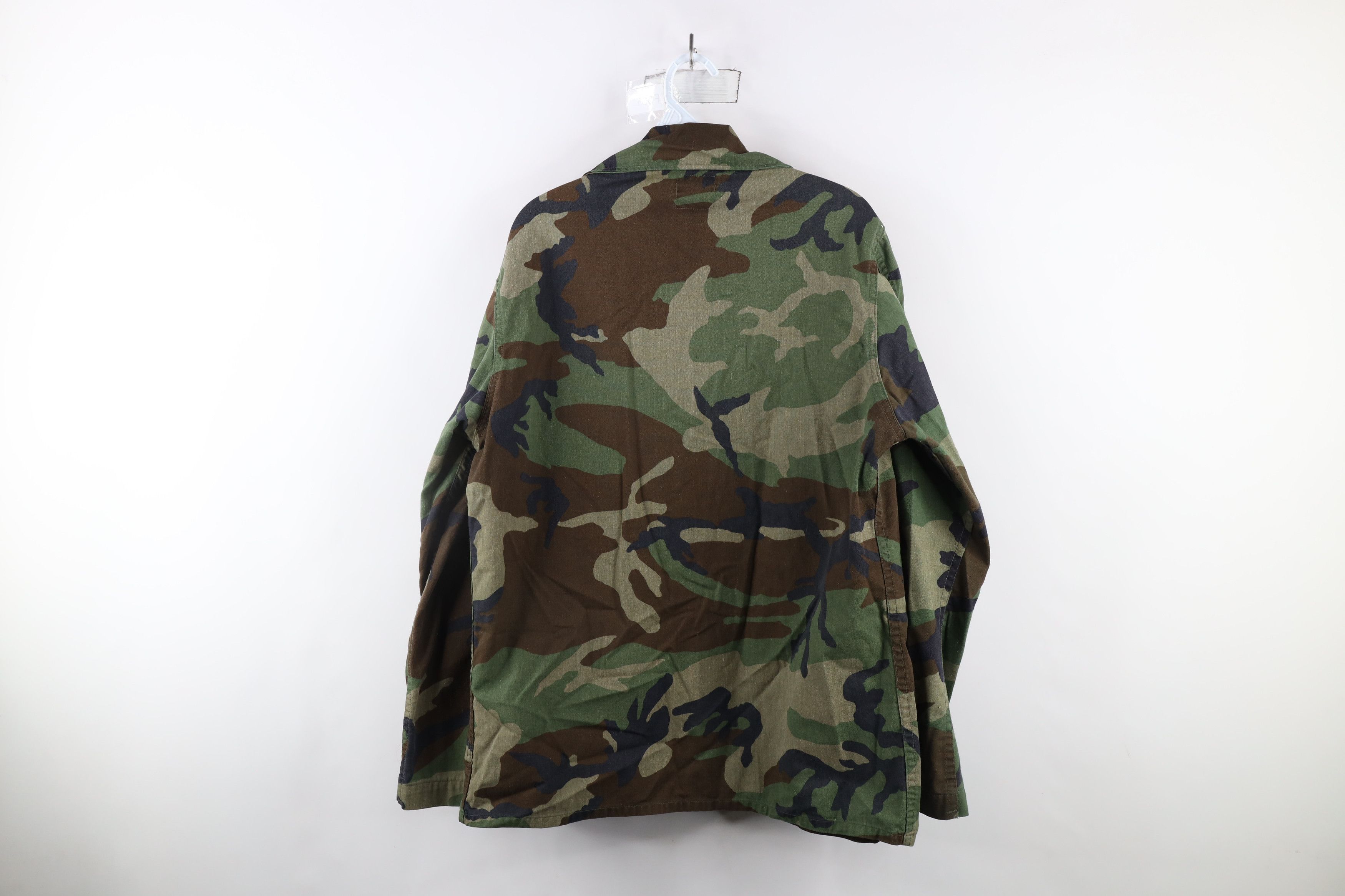 Vintage Vintage 80s Faded Woodland Camouflage Combat Coat Jacket USA Size US M / EU 48-50 / 2 - 12 Thumbnail