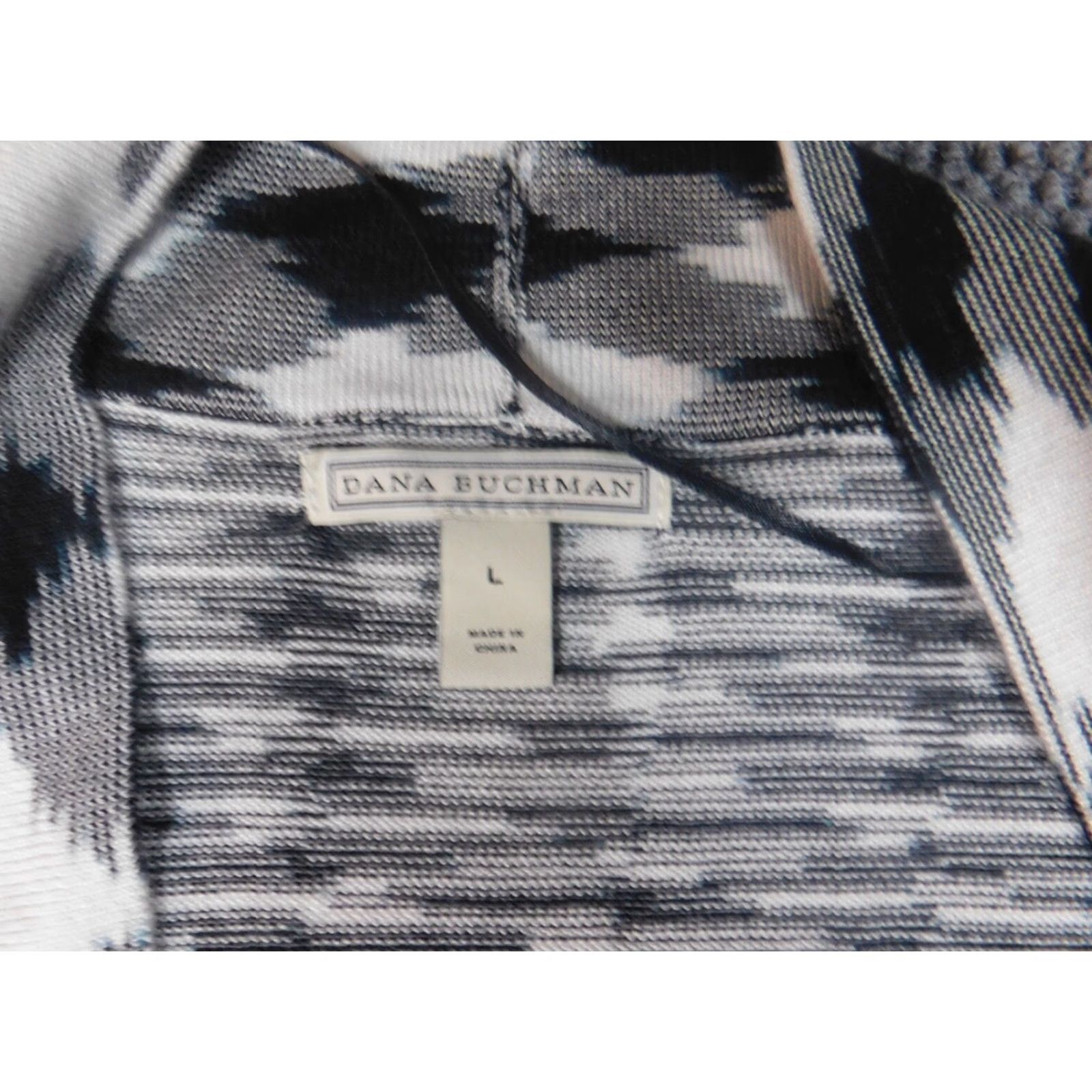 Vintage Dana Buchman Womens Sweater Cardigan L Gray Open Crew Neck Long Sleeve Knitted Rayon Embroidered Classic Regular Knit Machine Washable Size L / US 10 / IT 46 - 7 Thumbnail