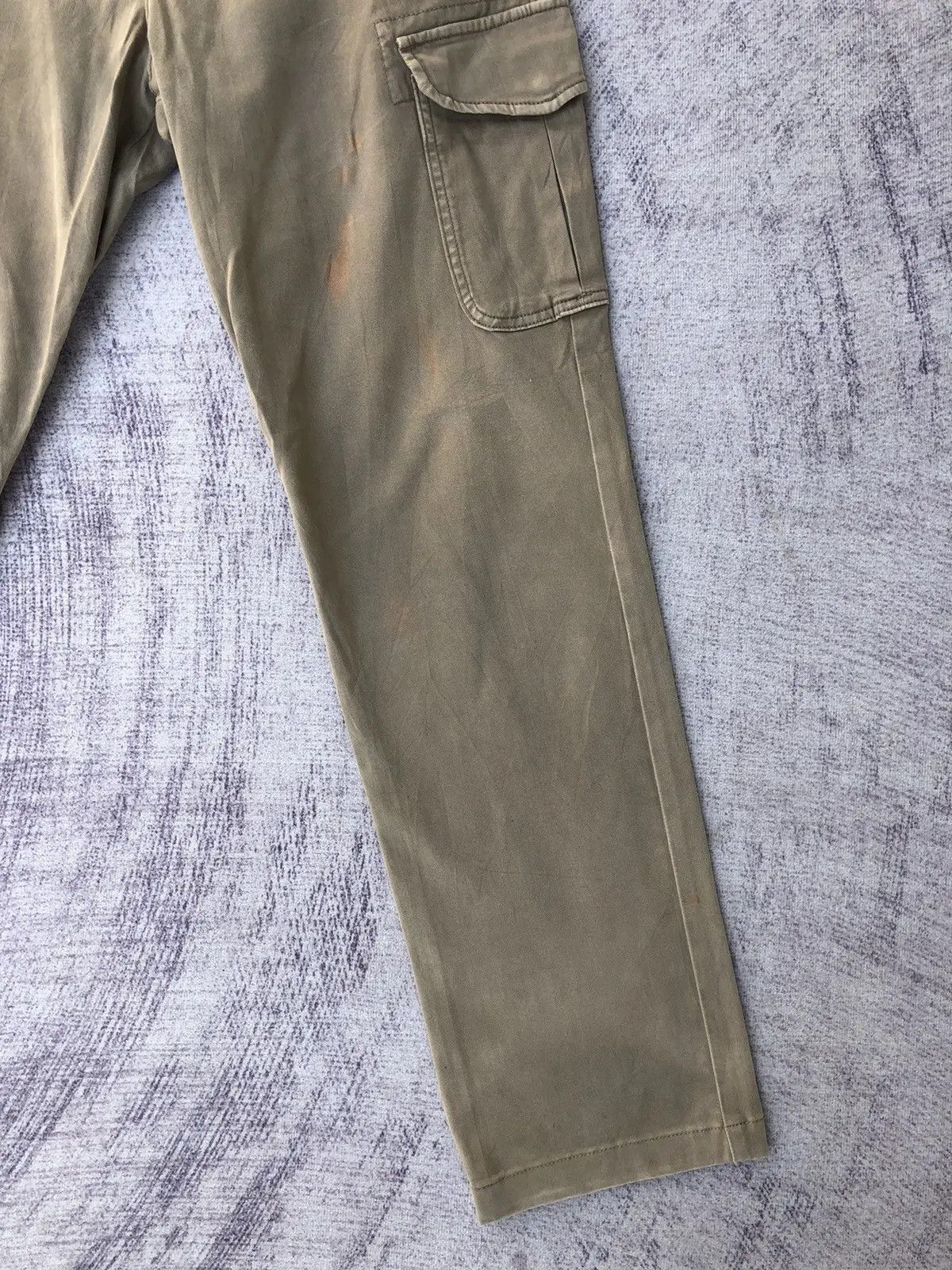 Olive × Other × Vintage Faded Olive Cargo Trousers With 6 Pocket Work ware Size US 32 / EU 48 - 4 Thumbnail