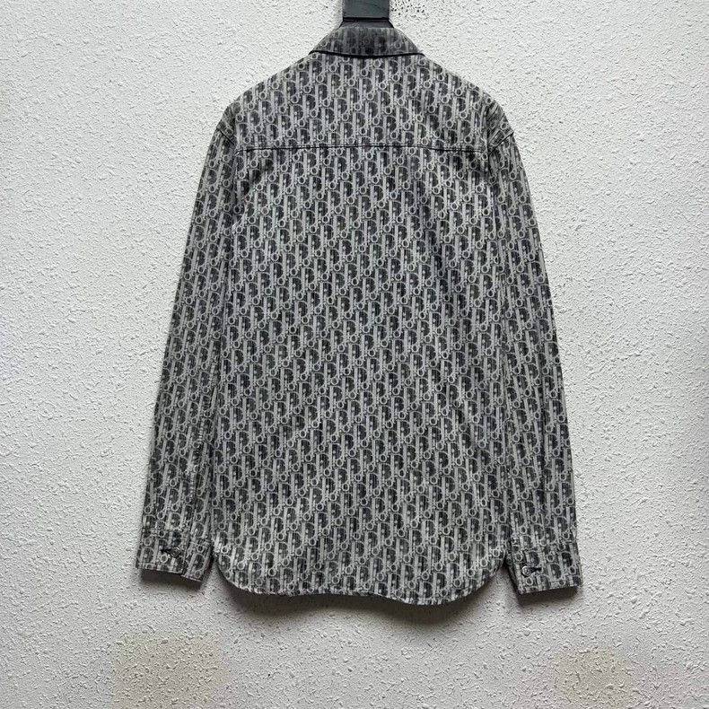 Dior Dior Size38 Gray and white full-print long-sleeved shirt Size US XS / EU 42 / 0 - 2 Thumbnail