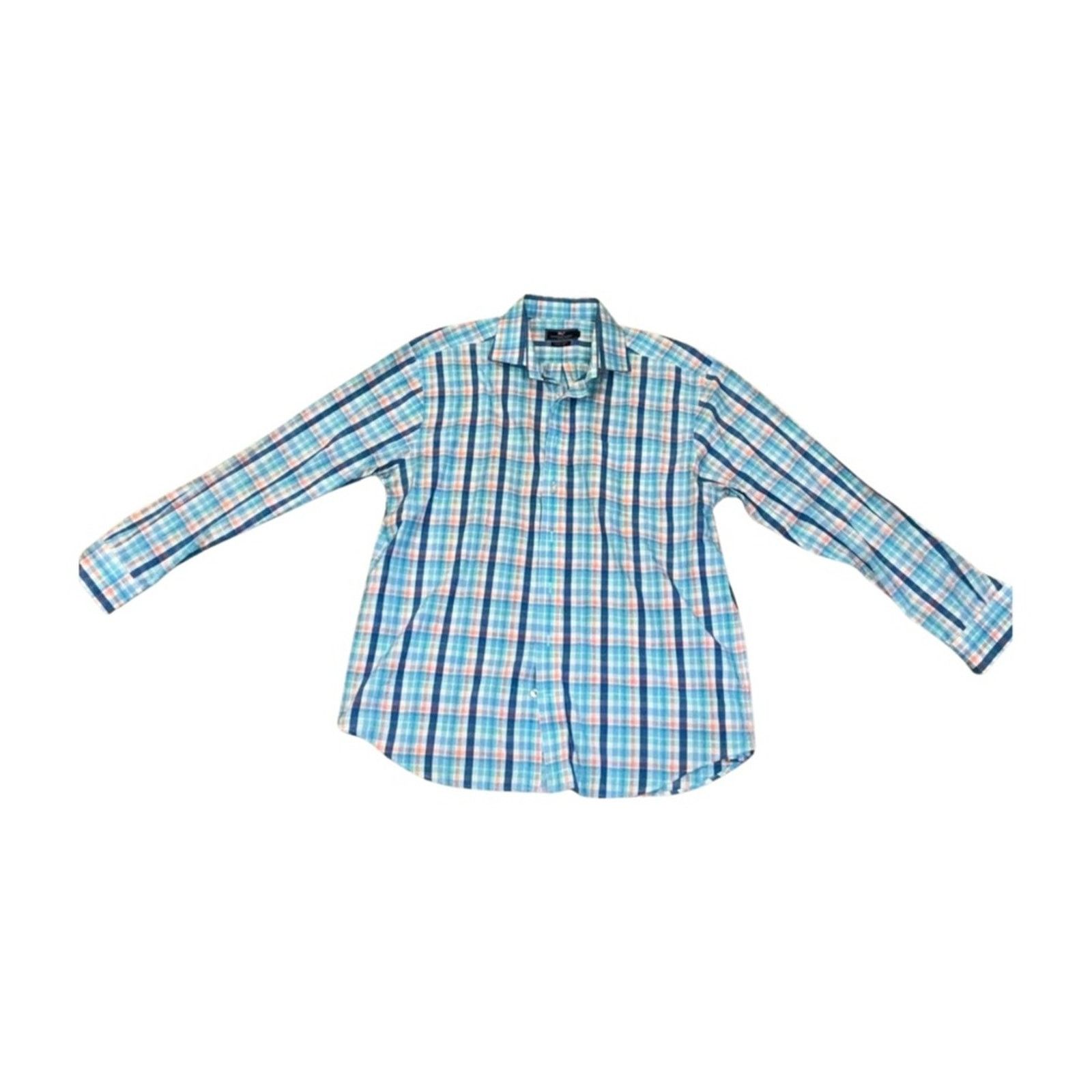 Vineyard Vines Vineyard Vines Blue Plaid Button Up Cooper Shirt Size XL Size US XL / EU 56 / 4 - 1 Thumbnail