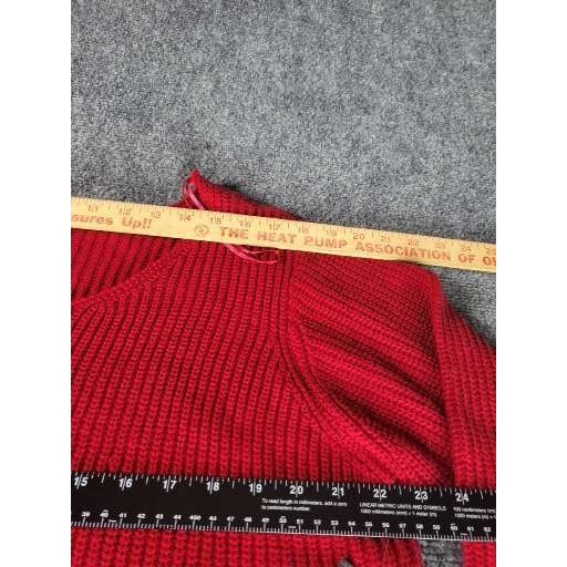 Other Debbie Morgan Red Pullover Rib Sweater Sz L Elbow Patches LS Size L / US 10 / IT 46 - 5 Thumbnail