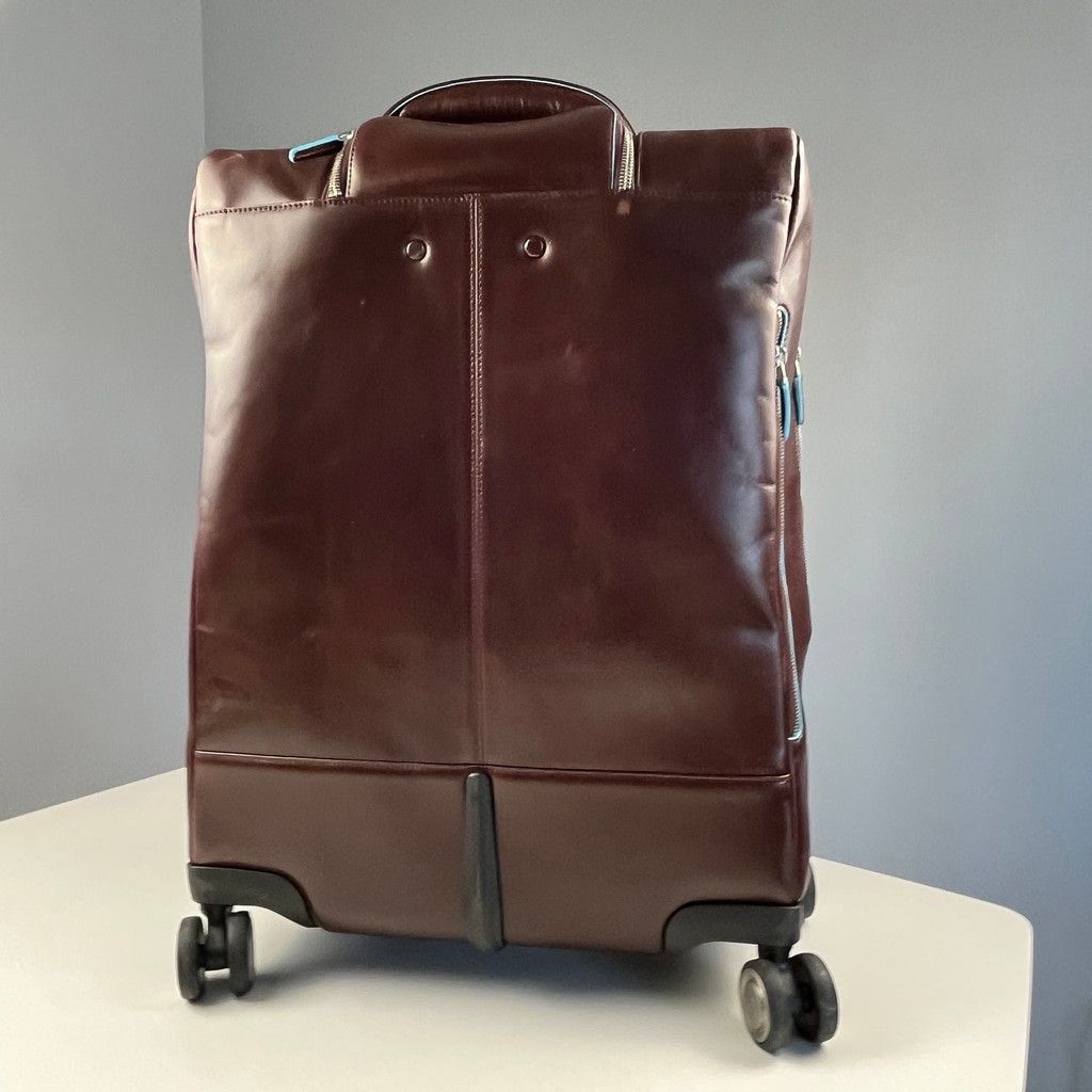 Piquadro Piquadro Leather Rolling Carry-On Cabin Suitcase Brown Size ONE SIZE - 3 Thumbnail