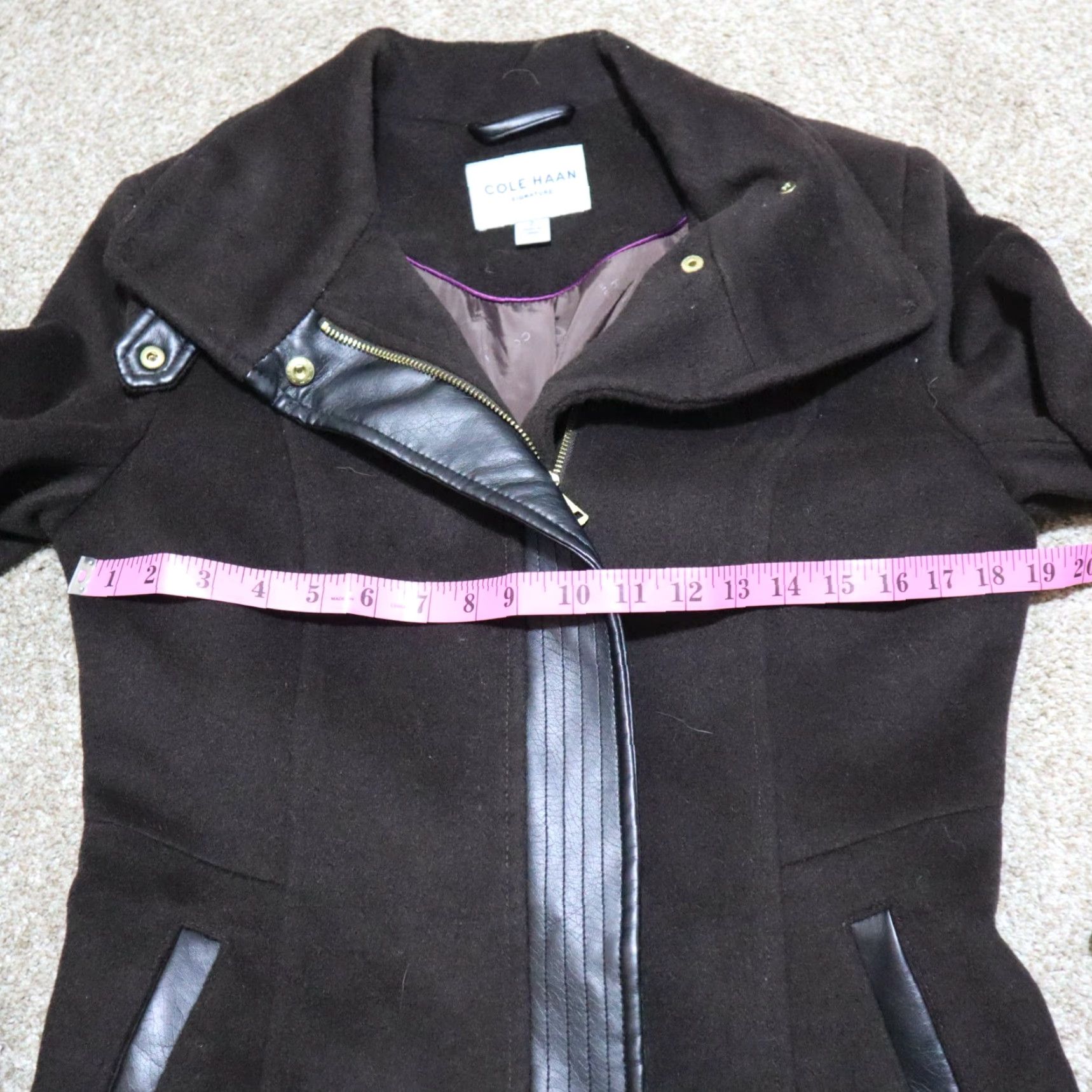 Cole Haan VINTAGE Cole Haan Coat Wool Blend Long Overcoat Zip Button Women Size 2 Brown 90s Womens Size XS / US 0-2 / IT 36-38 - 6 Thumbnail